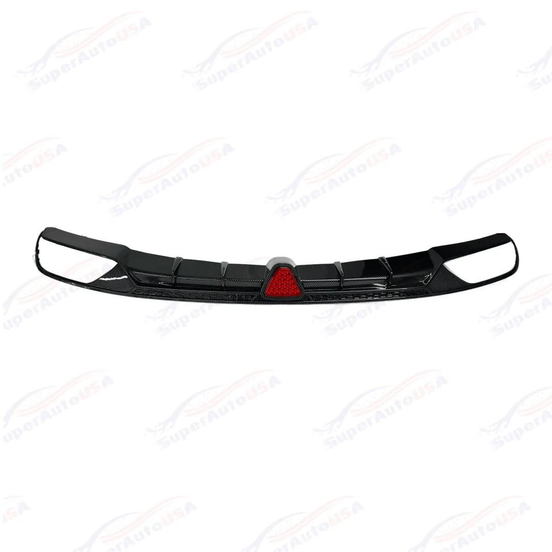 Fit 2018-2023 Honda Accord Sport Rear Diffuser Spoiler w/ LED Brake Light (Carbon Fiber Print) - Image 2