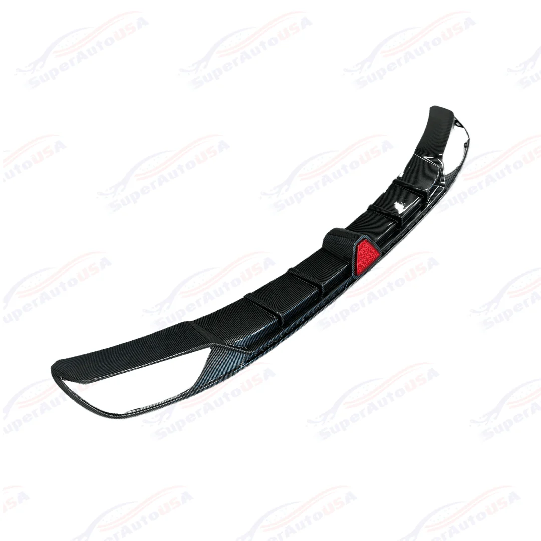 Fit 2018-2023 Honda Accord Sport Rear Diffuser Spoiler w/ LED Brake Light (Carbon Fiber Print) - Image 7