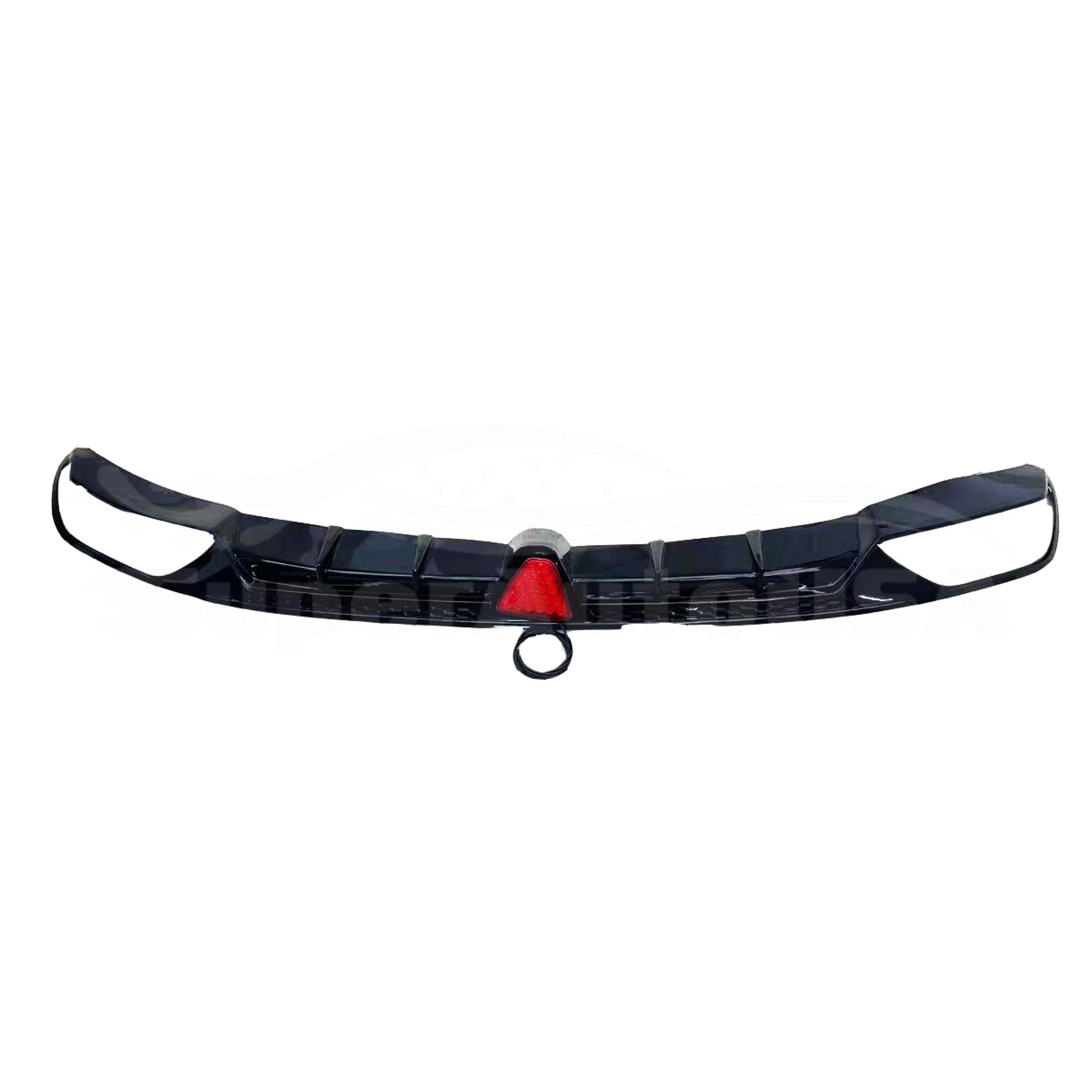 Fit 2018-2023 Honda Accord Sport Rear Diffuser Spoiler w/ LED Brake Light (Gloss Black) - Image 3