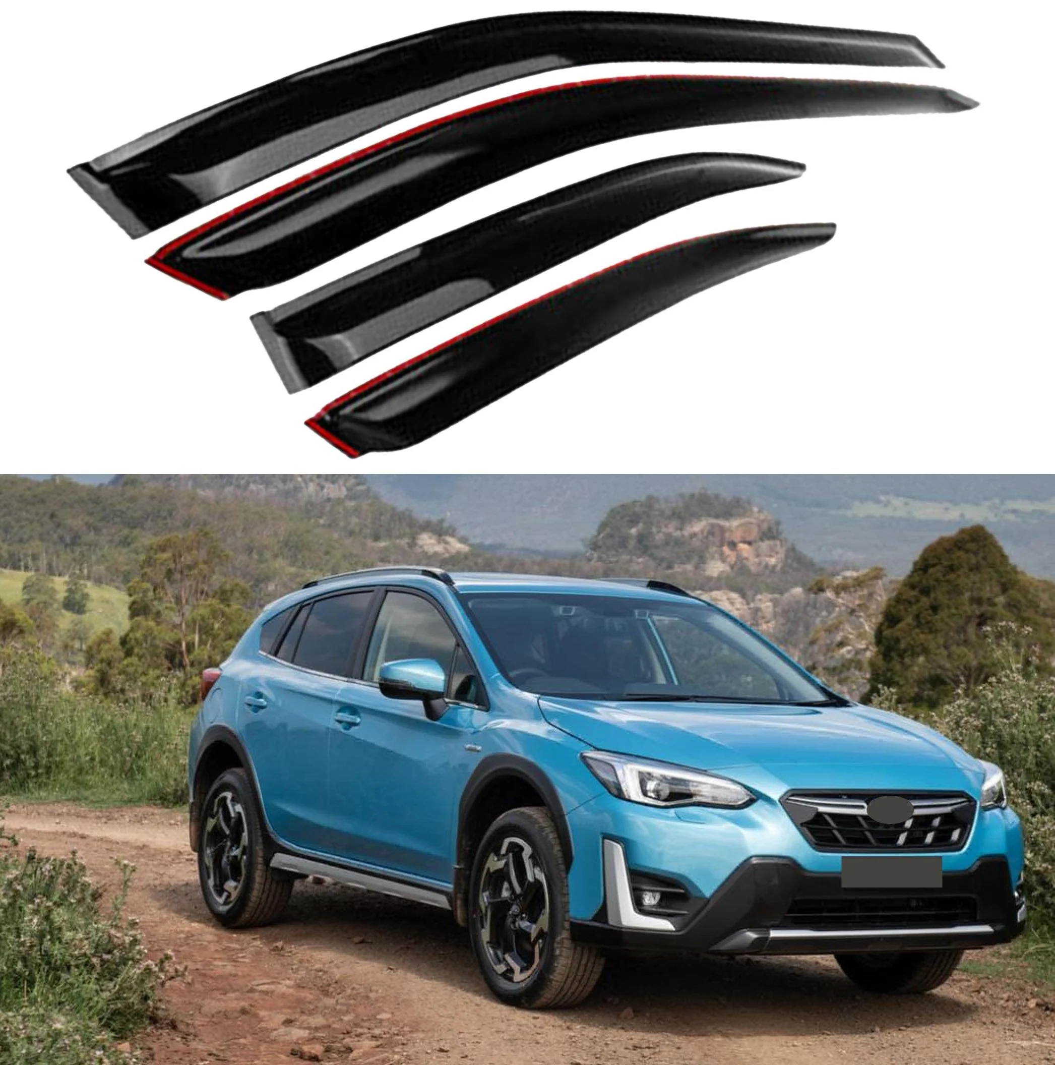 Fit 2018-2024 Subaru Crosstrek XV Out-Channel Vent Window Visors Rain Sun Wind Guards Shade Deflectors