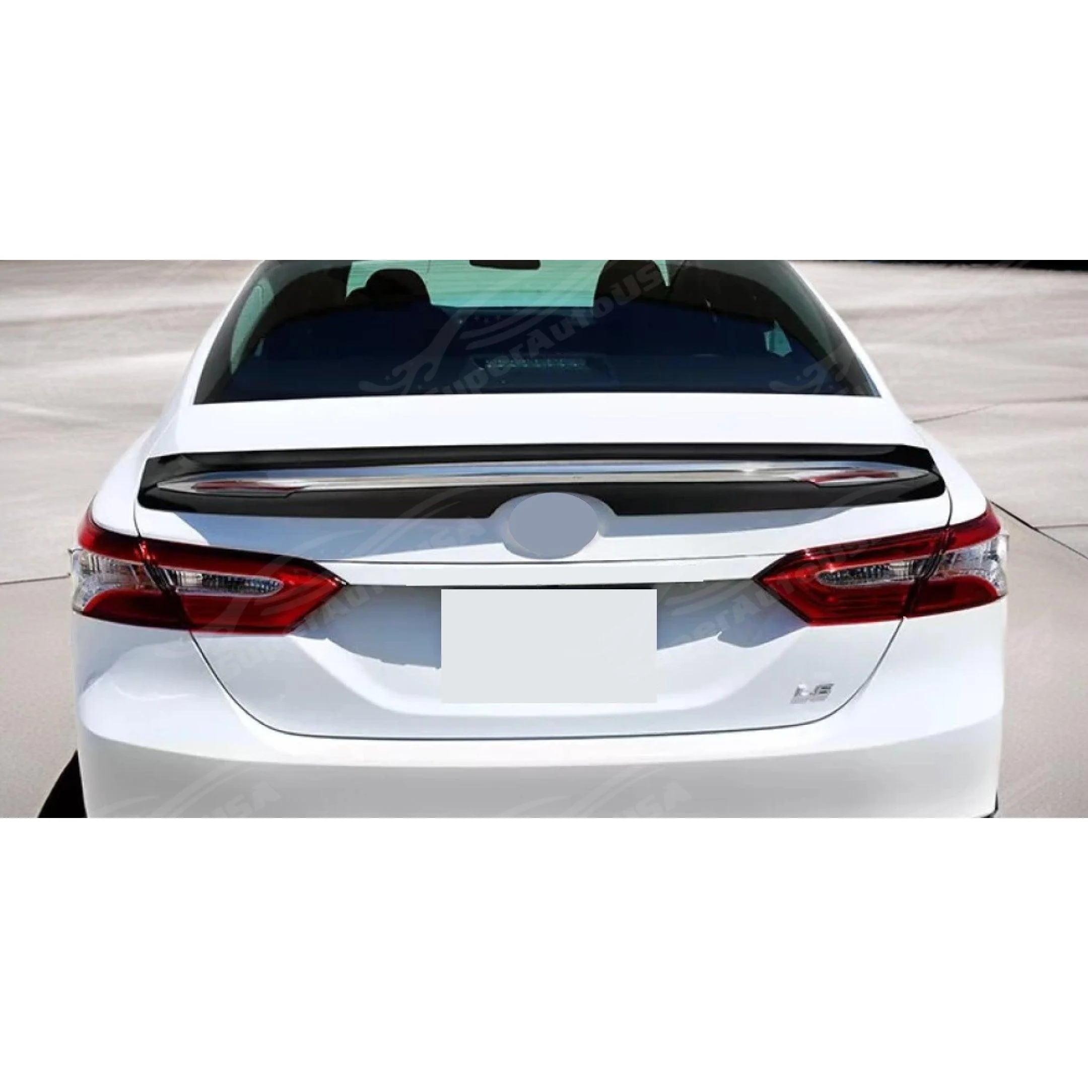 Fit 2018-2024 Toyota Camry Gloss Black with Chrome Trim Rear Trunk Spoiler Wing - Image 8