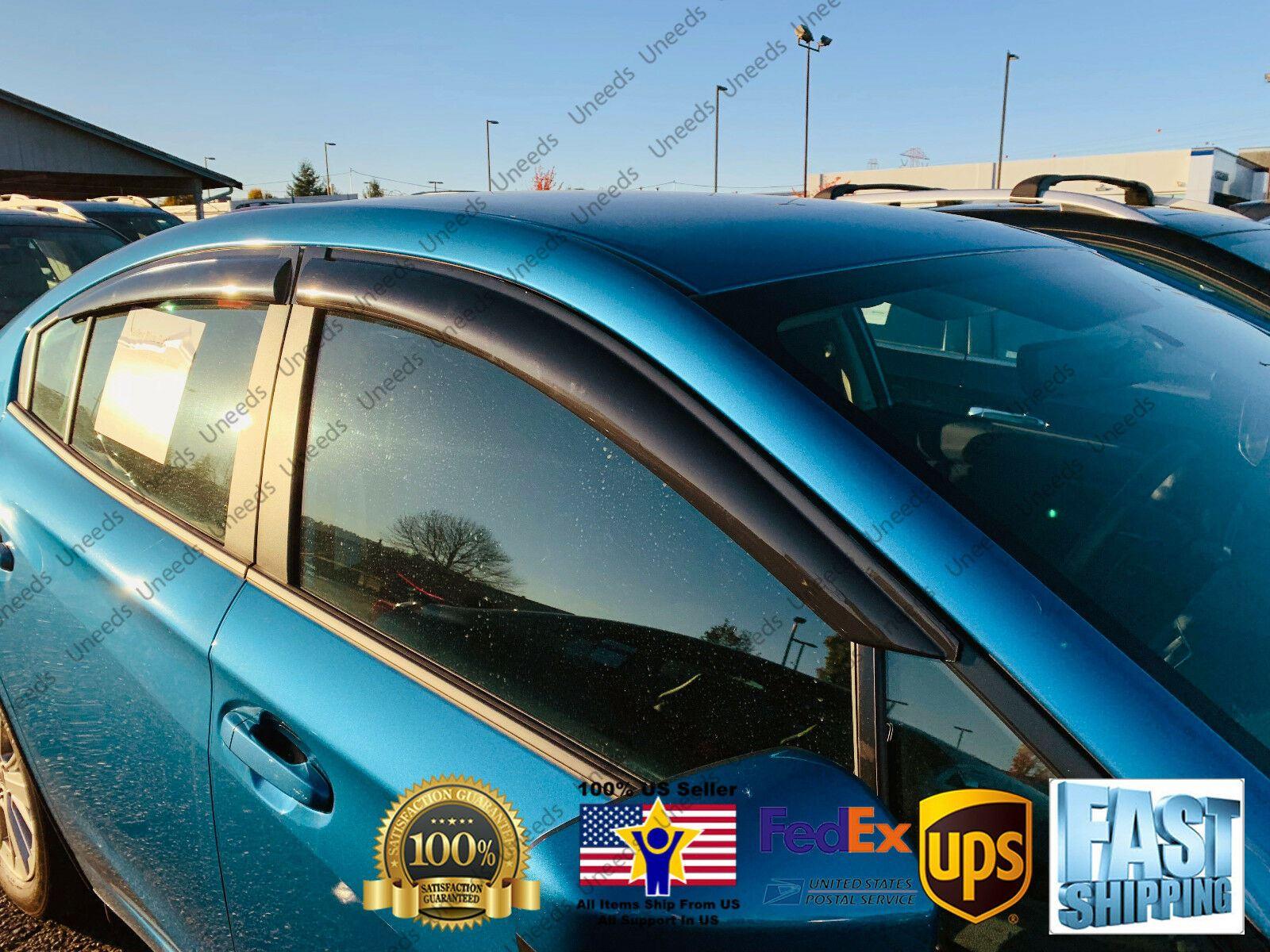 Fit 2018-21 Subaru Impreza Sedan Out-Channel Vent Window Visors Rain Sun Wind Guards Shade Deflectors - Image 2