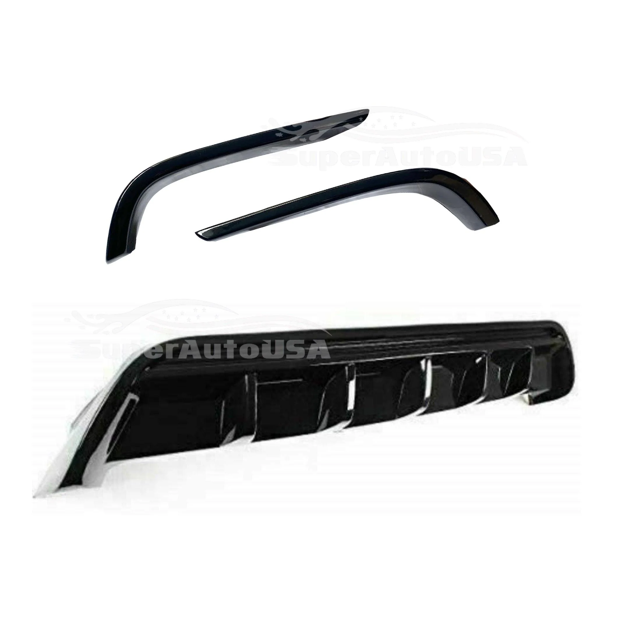 Fit 2018-2024 Toyota Camry TRD Style Black Rear Bumper Lip Spoiler Lower Diffuser & Splitters - Image 4