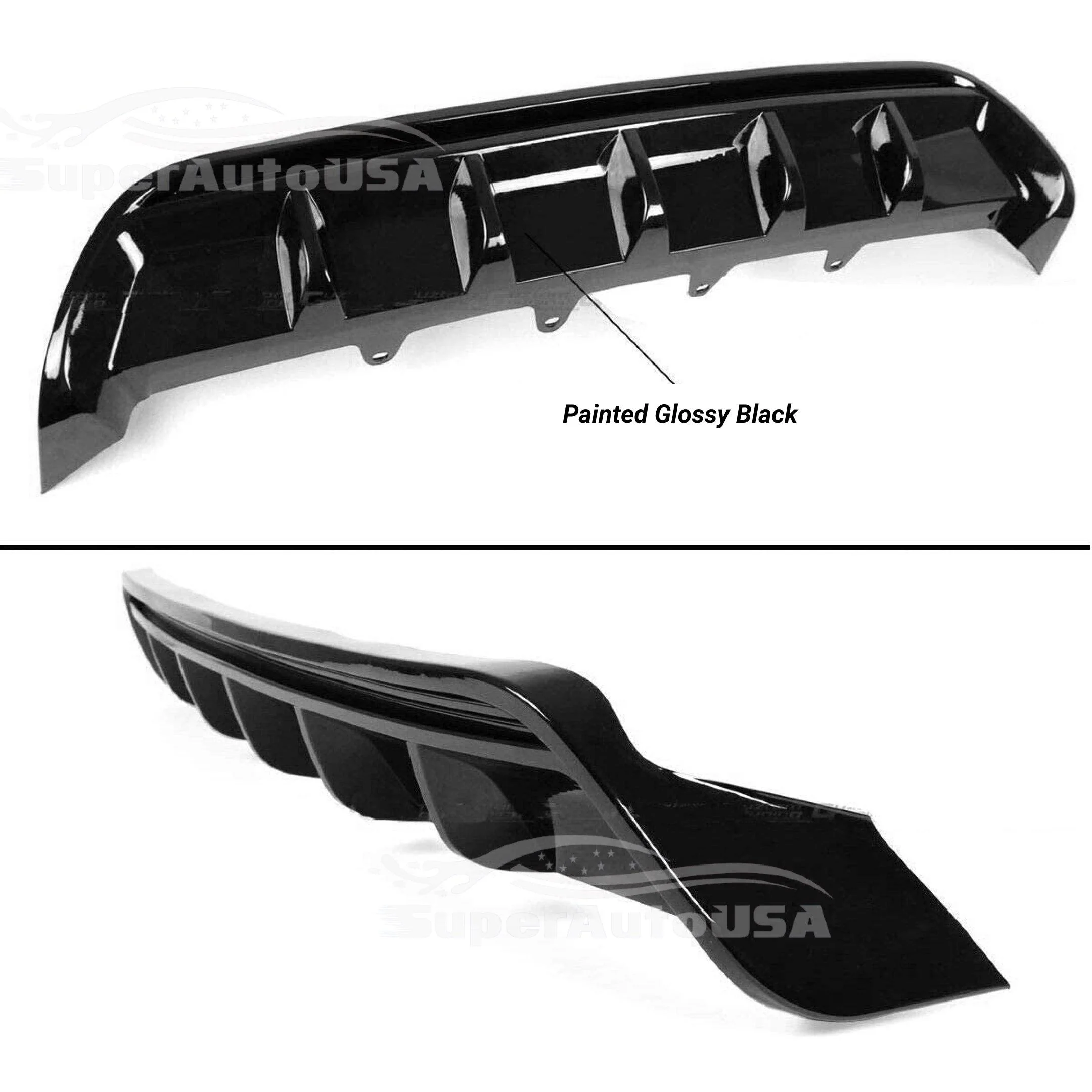 Fit 2018-2024 Toyota Camry TRD Style Black Rear Bumper Lip Spoiler Lower Diffuser & Splitters - Image 6