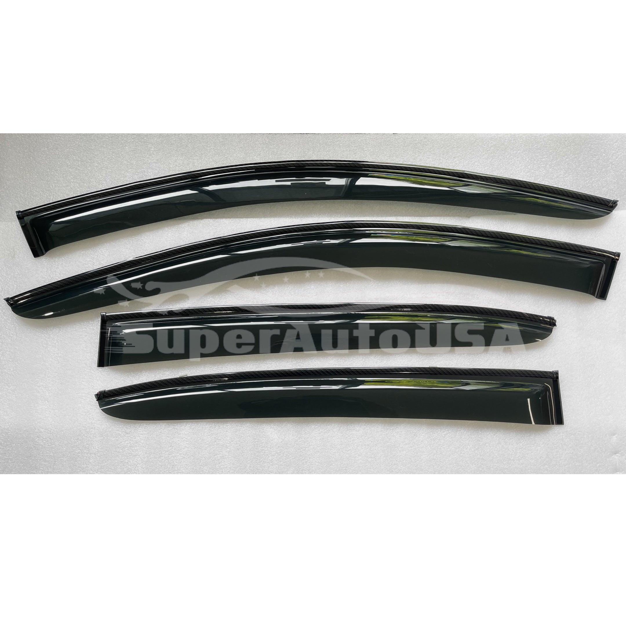 Fit 2019-2022 BMW 3 Series G20 Clip-On Carbon Fiber Print Trim Vent Window Visors Rain Sun Wind Guards Shade Deflectors - Image 5