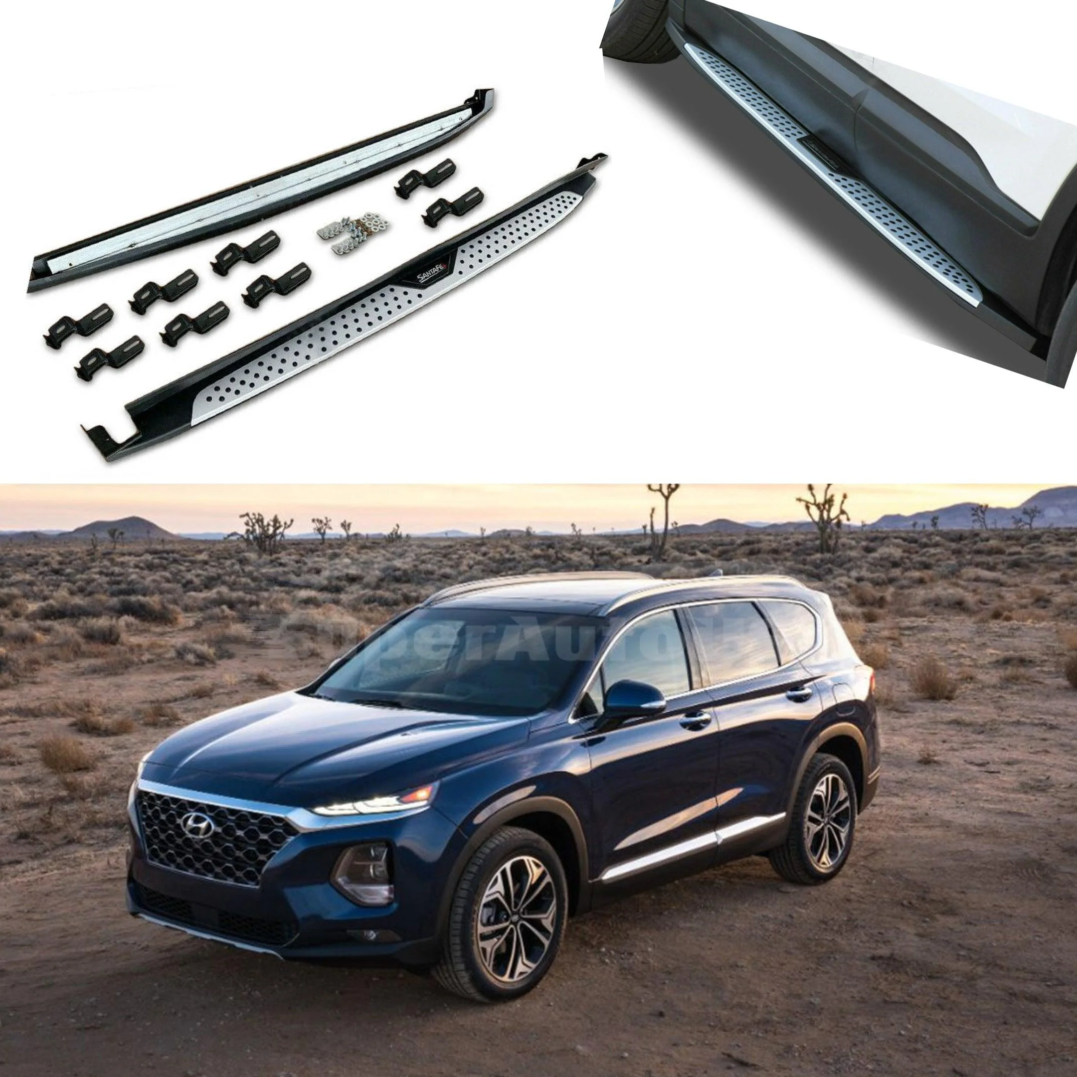 For Hyundai SantaFe Santa Fe  2019-2022 Running Boards Side Step Pedal Nerf Bar