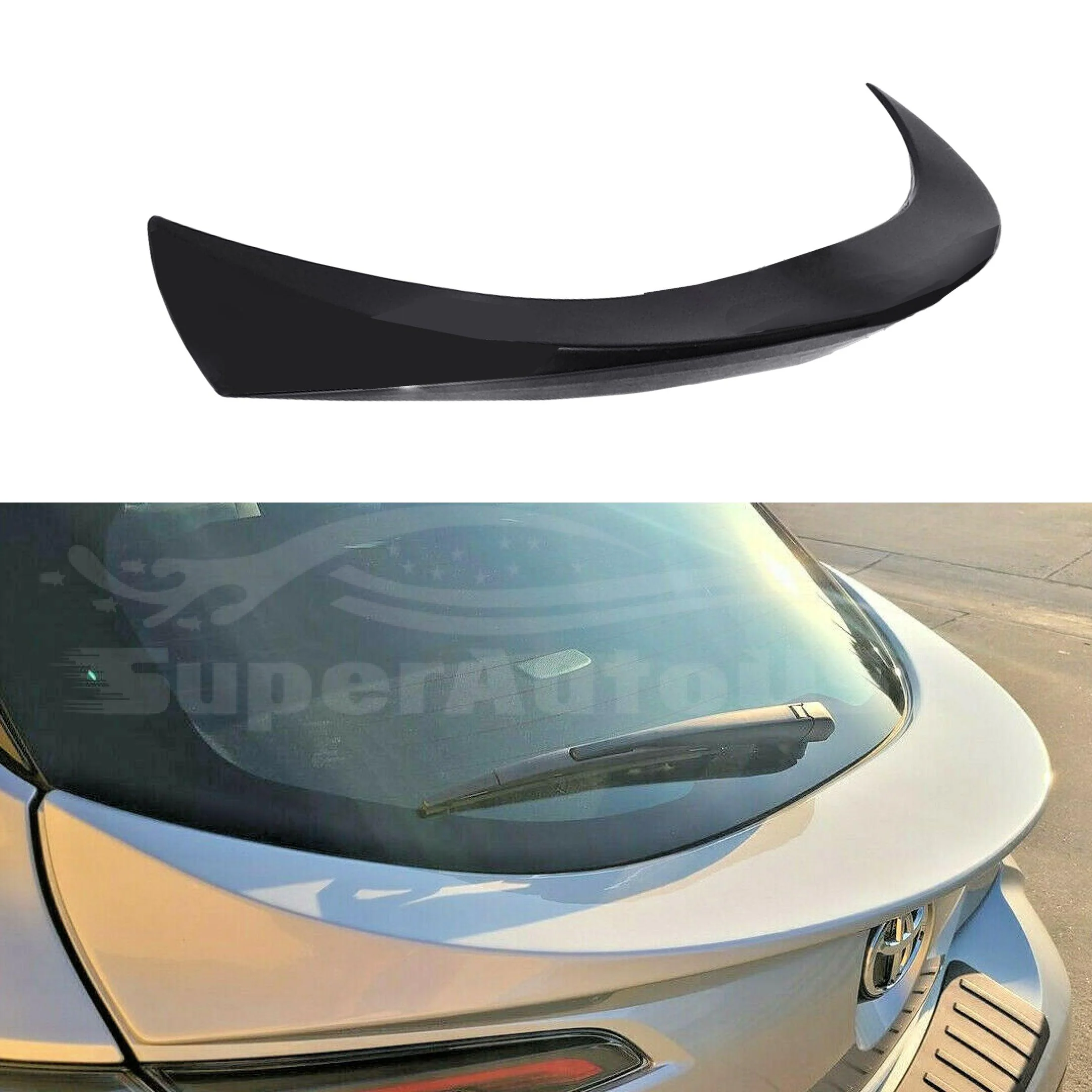 2019-2022 Toyota Corolla Hatchback - Rear Middle Trunk Spoiler - Unpainted / Matte Black