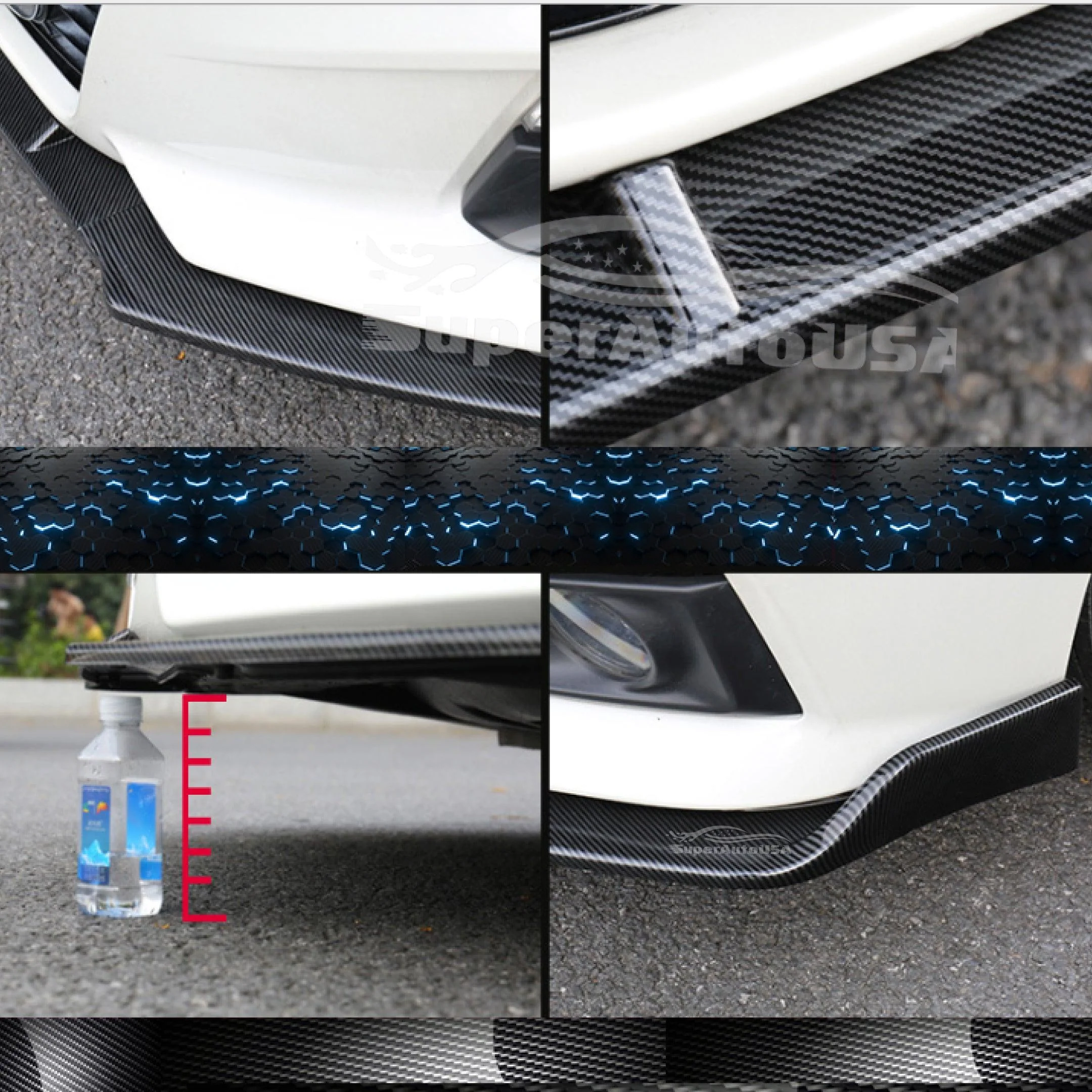 FIT 2020-2024 NISSAN Sentra FRONT BUMPER LIP SPOILER SPLITTER (Carbon Fiber Print) - Image 4