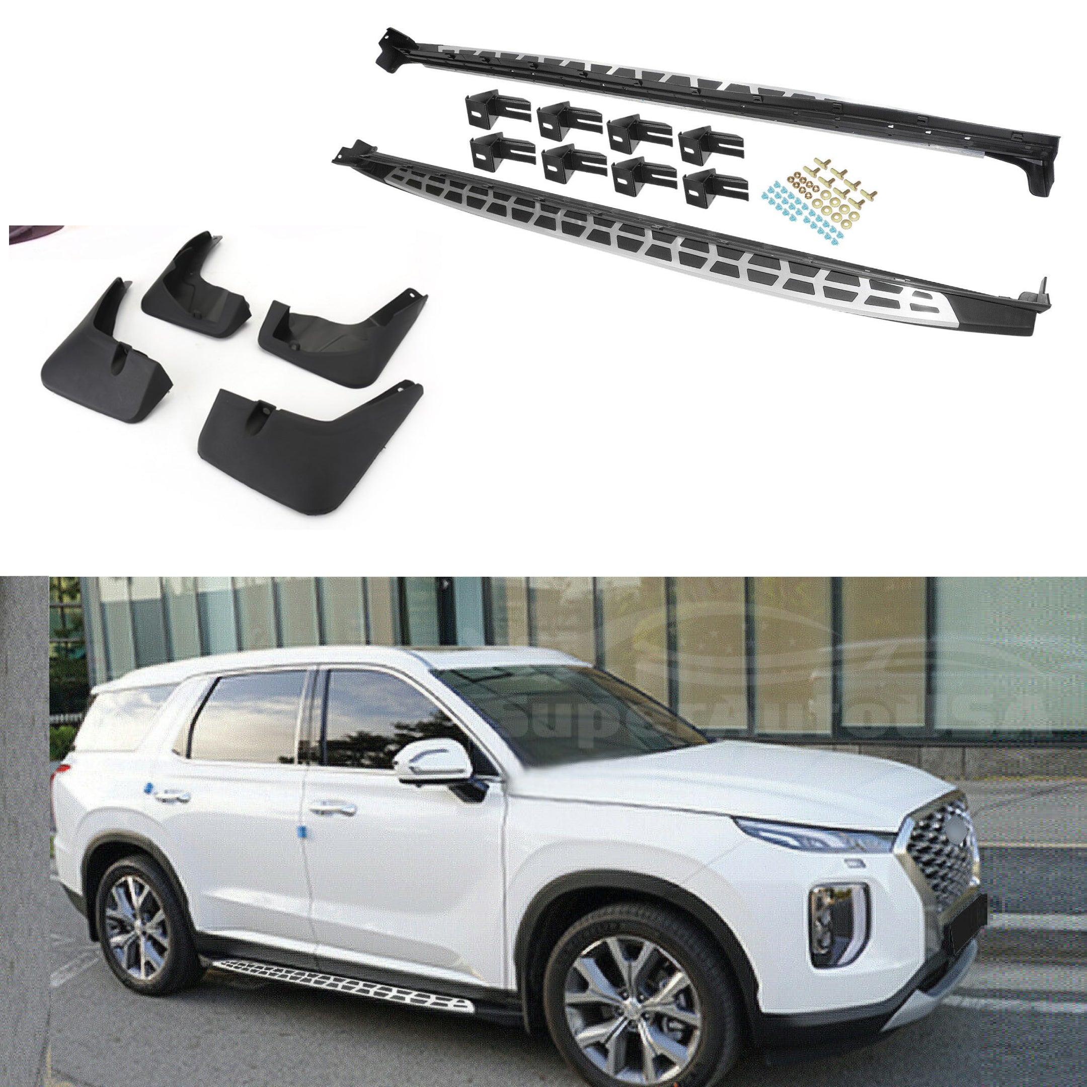 For Hyundai Palisade 2020-2022 Running Boards Side Step Nerf Bar & Mudguards