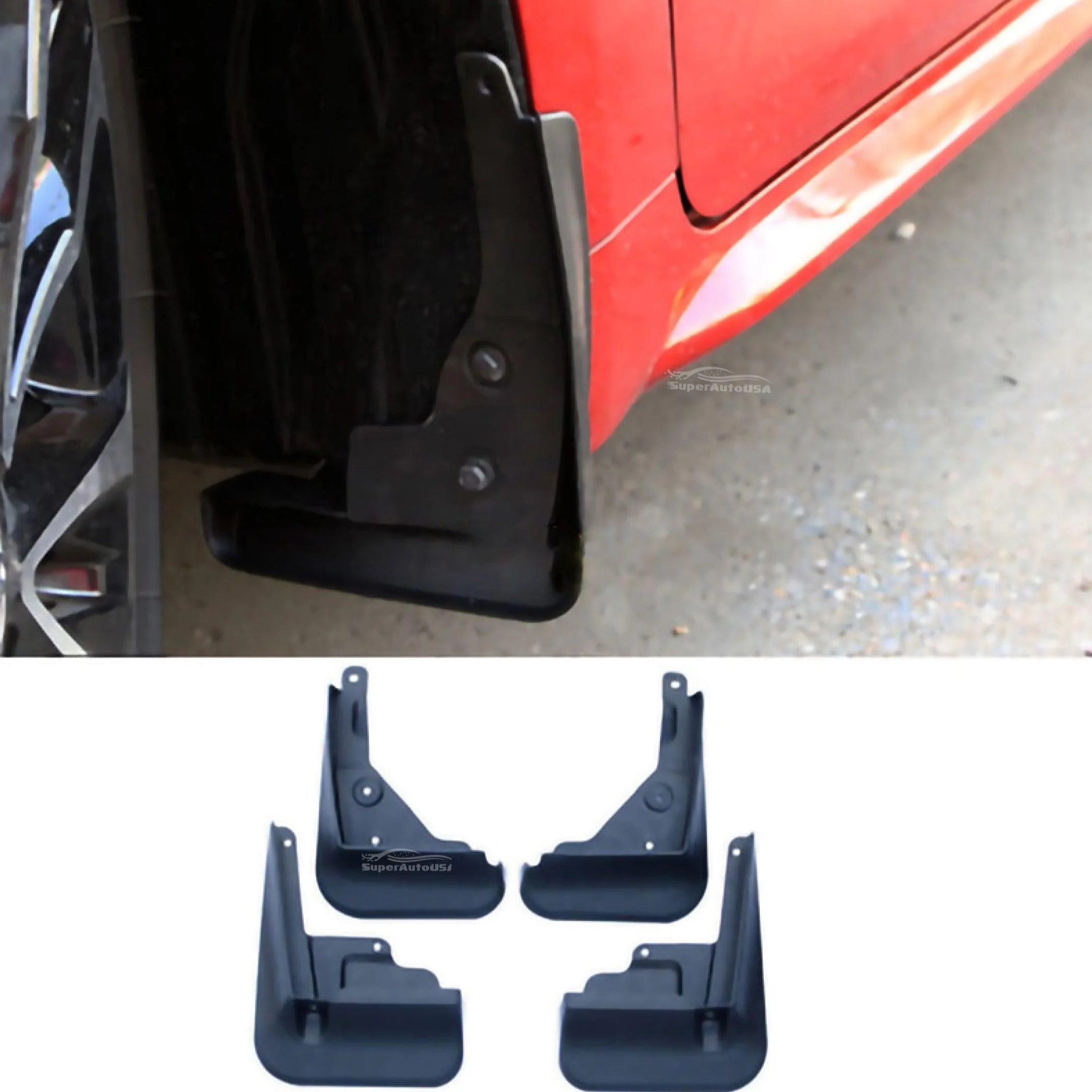 Fit 2020-2026 Toyota Corolla Black Sedan Mud Flaps Splash Guard Fender Mudguard - Image 4