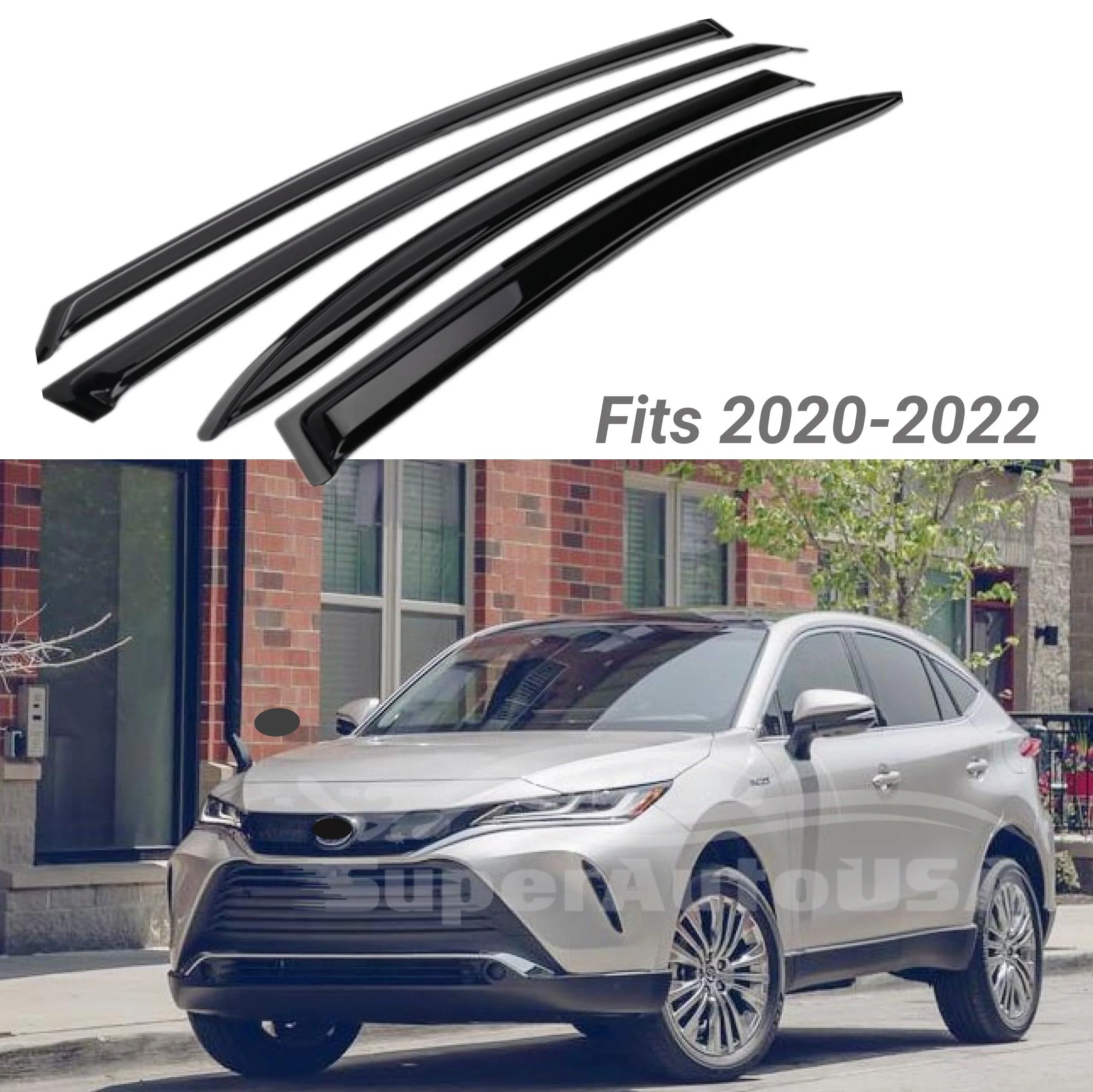 Fit 2020-2026 Toyota Venza Out-Channel Vent Window Visors Rain Sun Wind Guards Shade Deflectors - Image 2