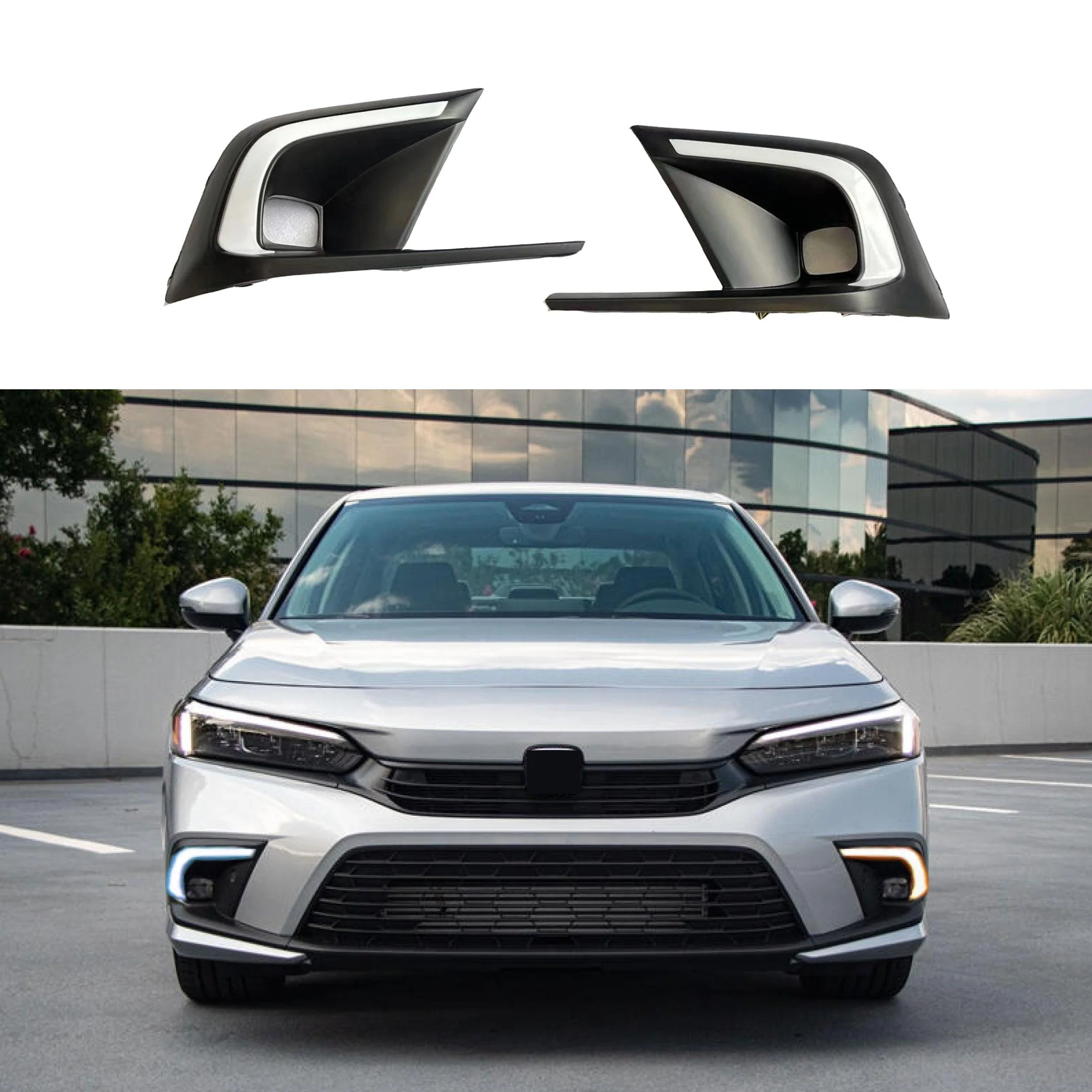 Fit 2022- Honda Civic C-Style LED lights Daytime Running Lights Head Lamp DRL