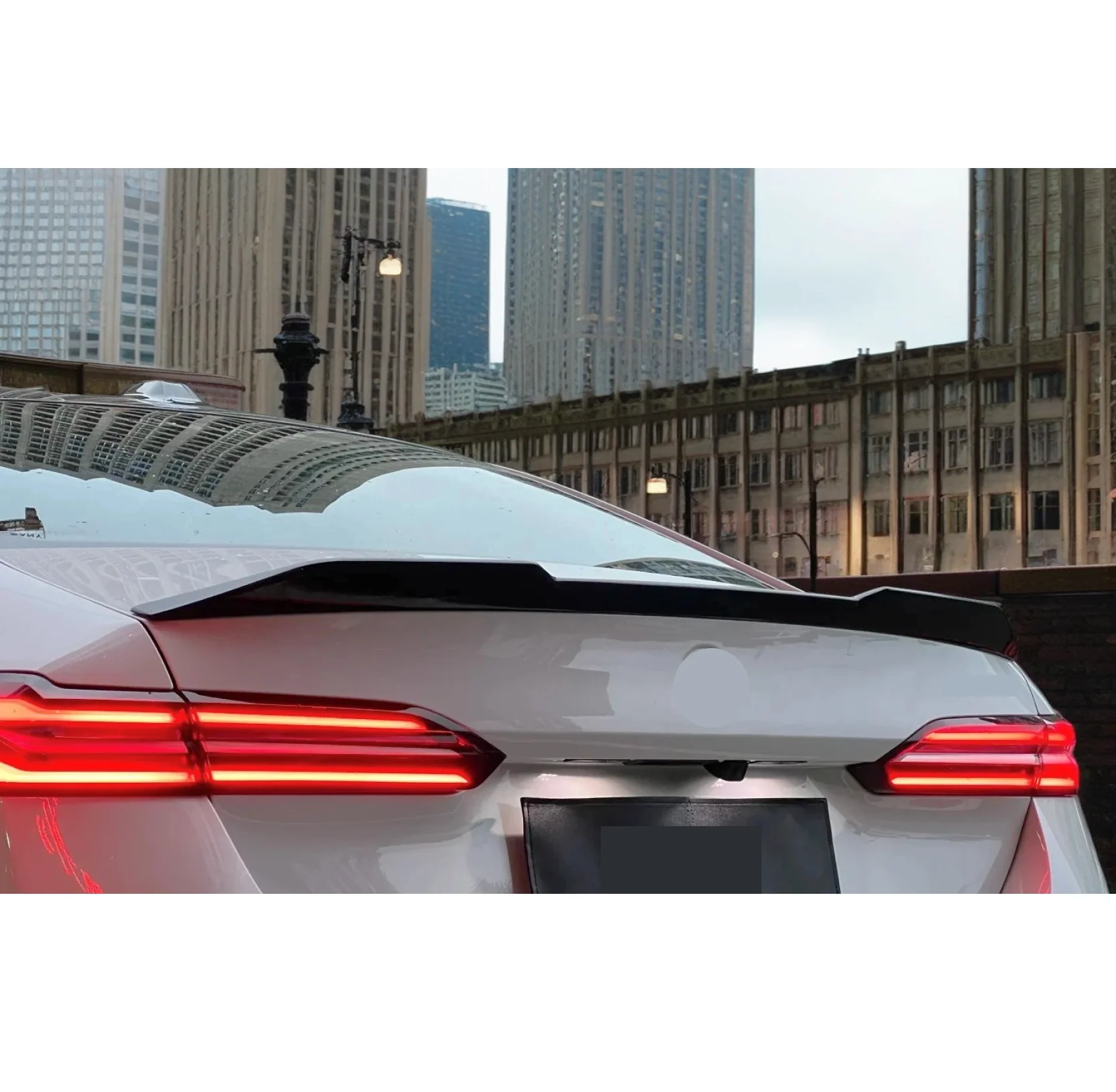 Fit 2023-2024 BMW 5 Series G60 M Sport VTEN Gloss Black Rear Spoiler Wing - Image 7