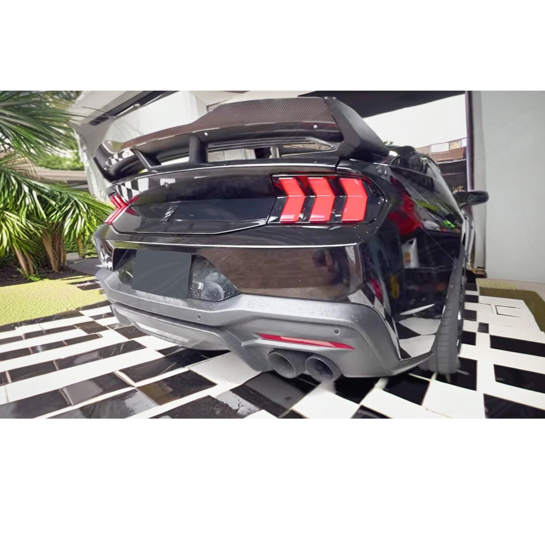 Fit 2024-2025 Ford Mustang Dark Horse Style Real Carbon Fiber Wing Gurney Flap Rear Spoiler - Image 6