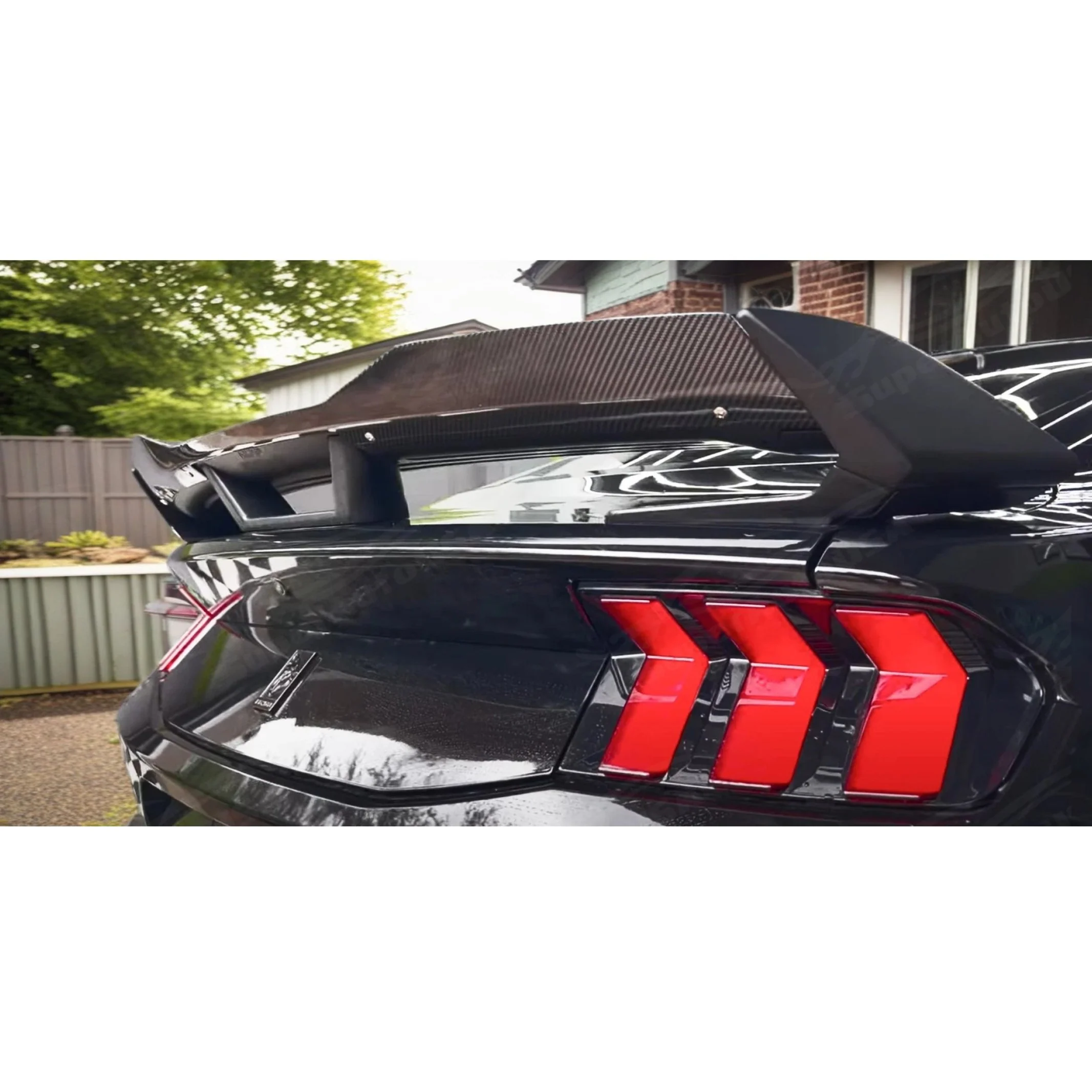 Fit 2024-2025 Ford Mustang Dark Horse Style Real Carbon Fiber Wing Gurney Flap Rear Spoiler - Image 8