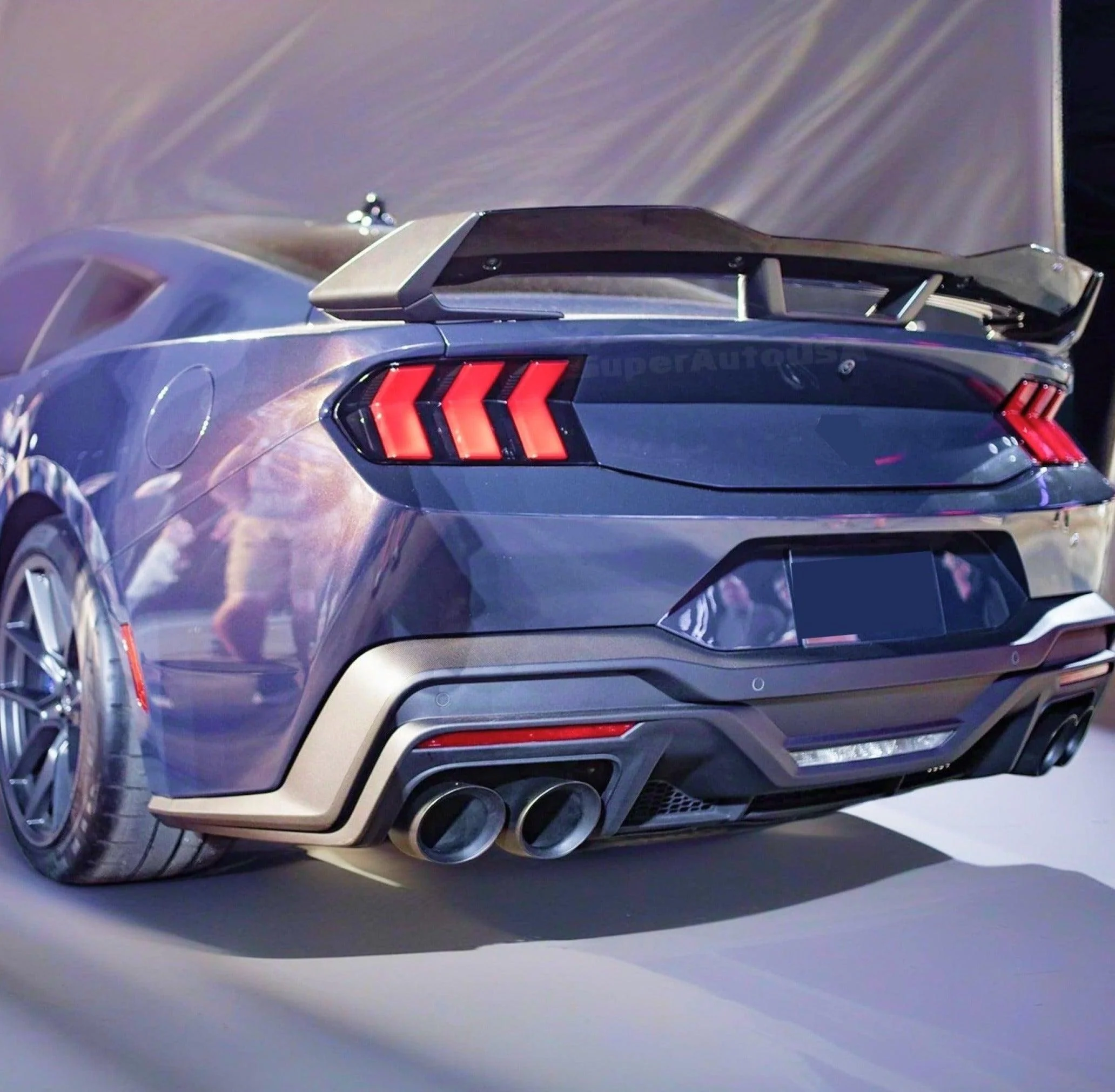 Fit 2024-2025 Up Ford Mustang Dark Horse Style Rear Spoiler W/ Gurney Flap - Image 13