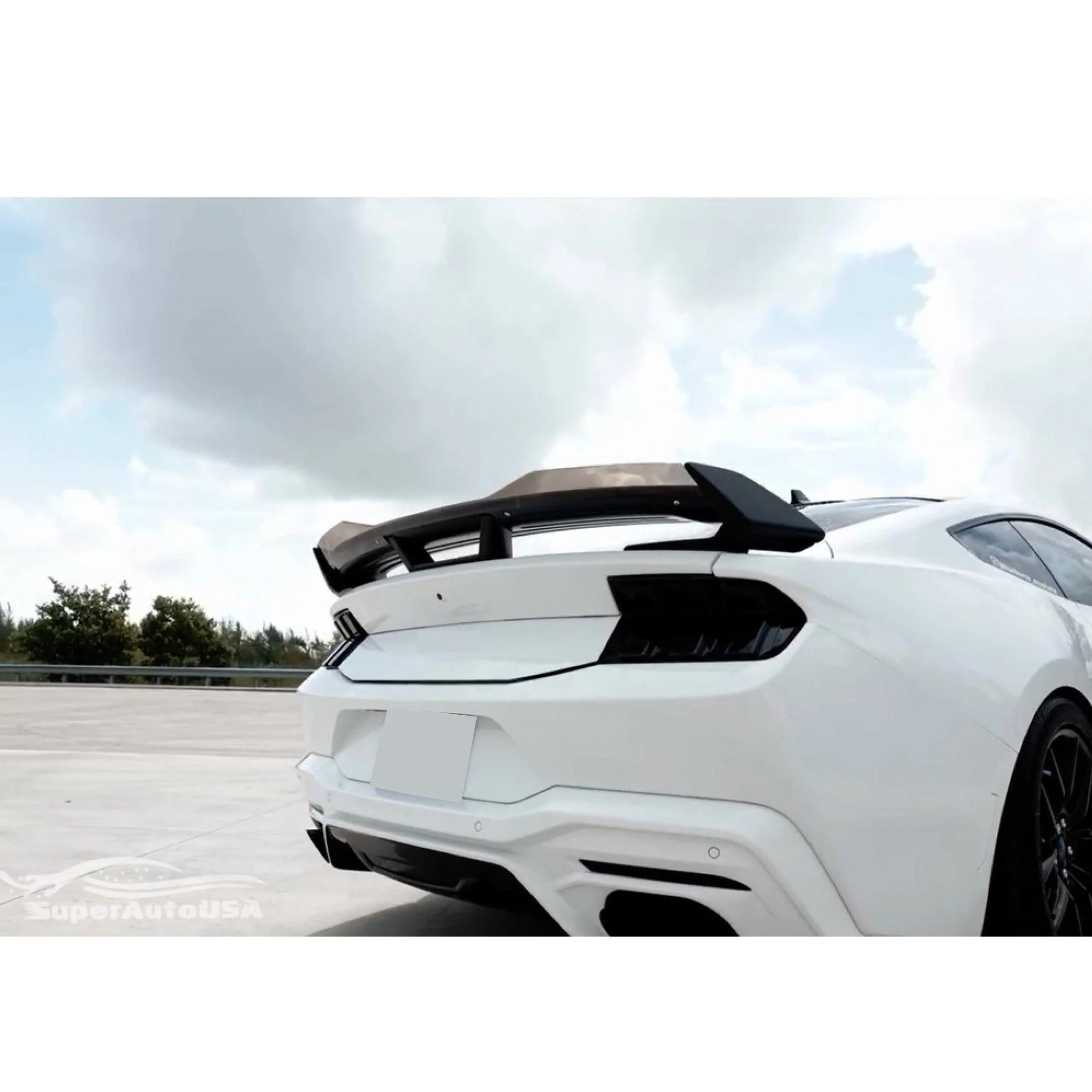Fit 2024-2025 Up Ford Mustang Dark Horse Style Rear Spoiler W/ Gurney Flap - Image 8