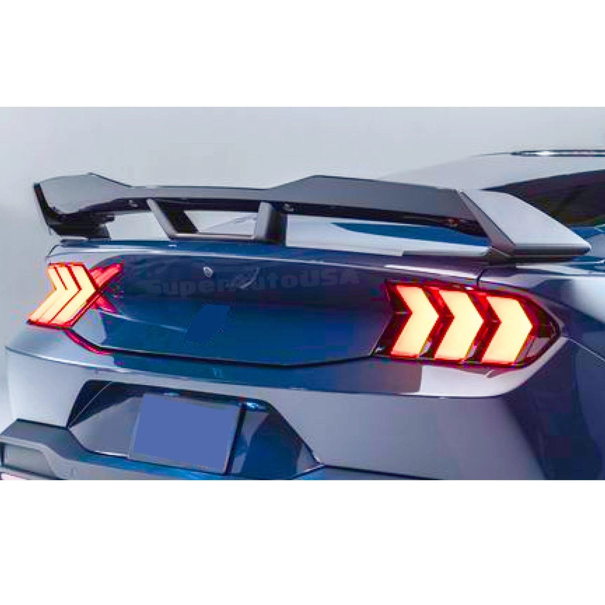 Fit 2024-2025 Up S650 Ford Mustang Dark Horse Style Gloss Black Rear Spoiler W/ Gurney Flap - Image 4