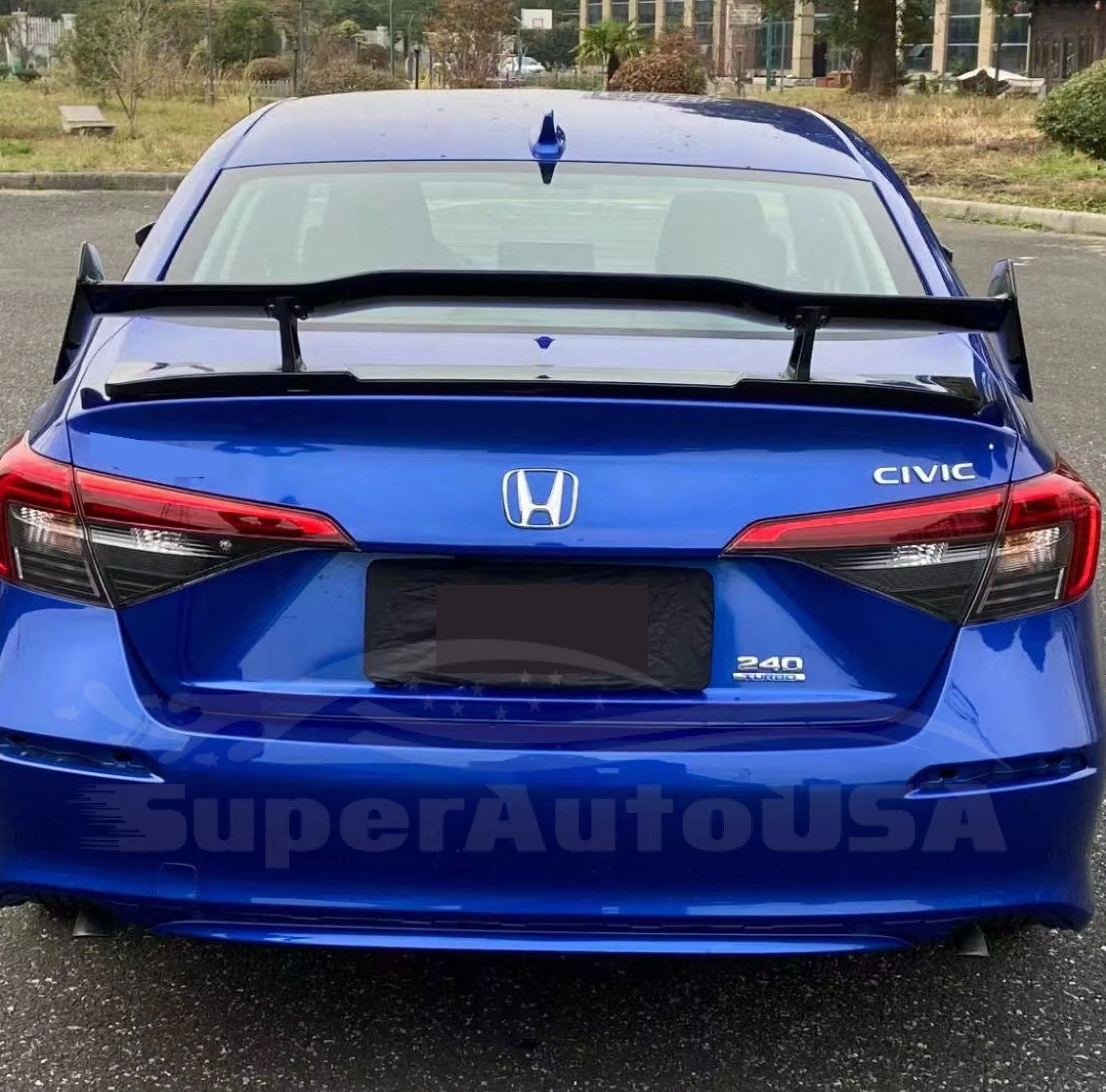 Fit Honda Civic Sedan 2022 2023 GT Type R Style Primed Gloss Black Rear Trunk Wings Spoiler - Image 5