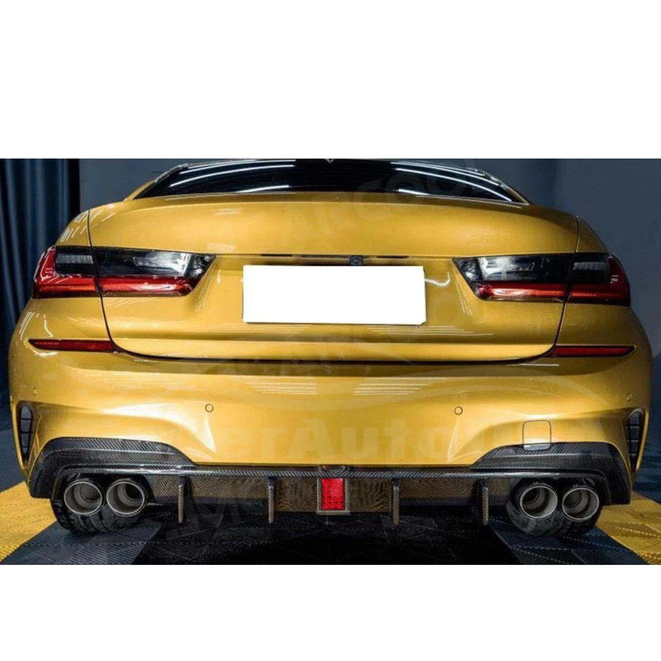 Fit BMW 2019-22 3 Series G20 Carbon Fiber paint Rear Lip Diffuser LED - Image 2