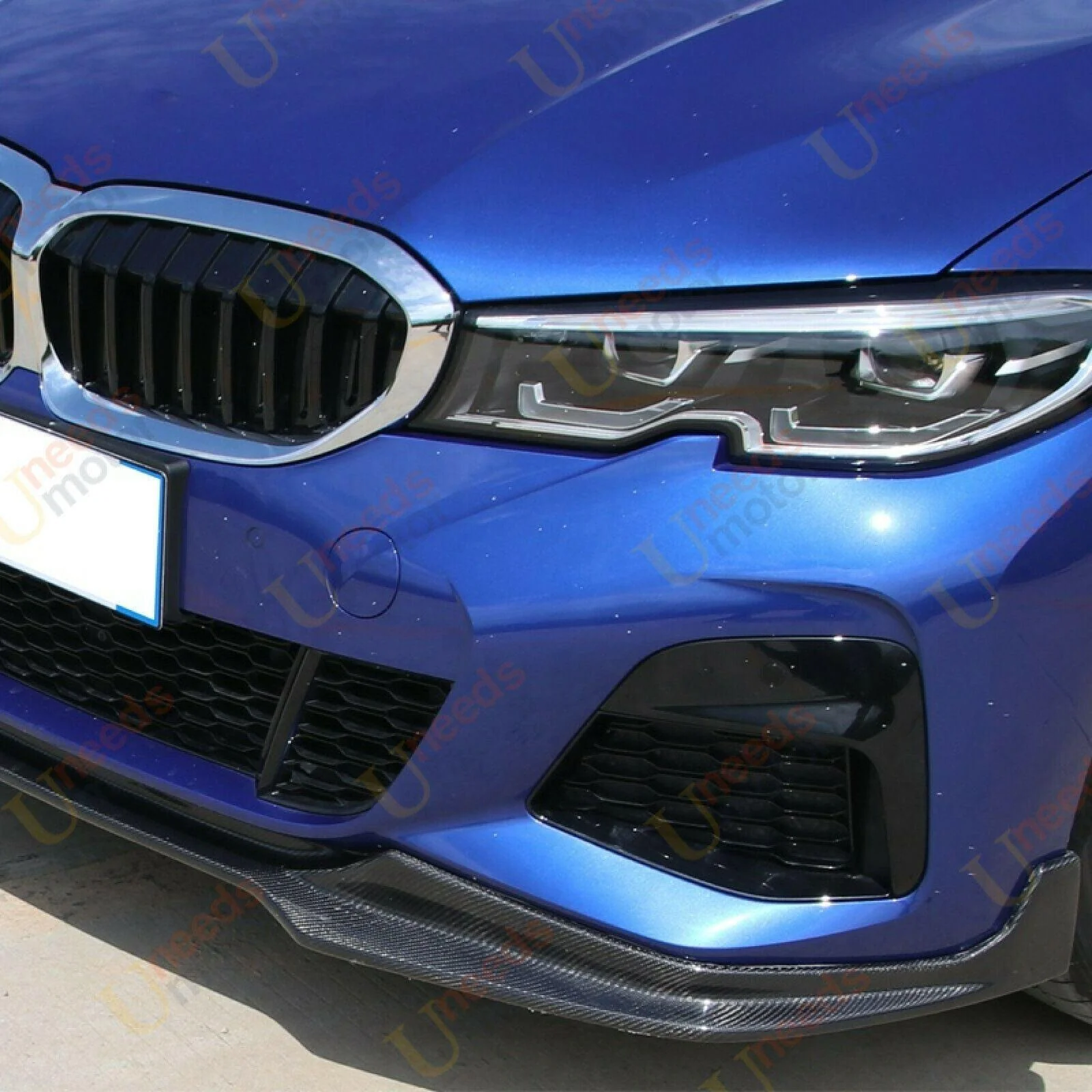 Fit 2021-2023 BMW G30 5 Series M Sport Front Bumper Lip Splitter (Carbon Fiber Print) - Image 3