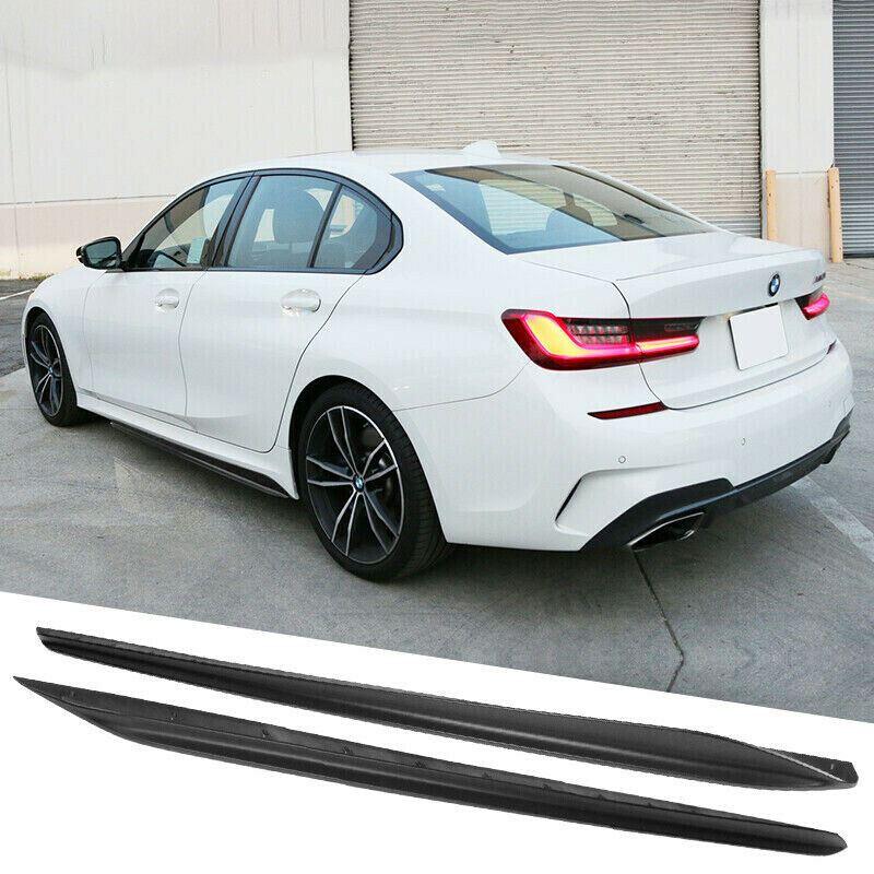 Fit 2012-2018 BMW 3 Series F30 F31 M Style Black Side Skirts (Carbon Fiber Print)