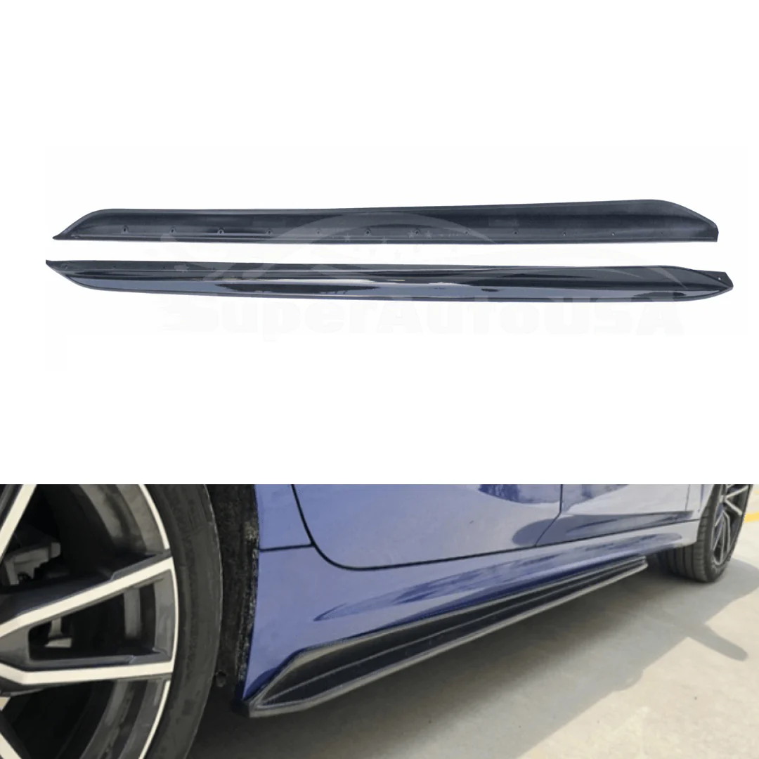 Fit 2012-2018 BMW 3 Series F30 F31 M Style Black Side Skirts (Carbon Fiber Print) - Image 6