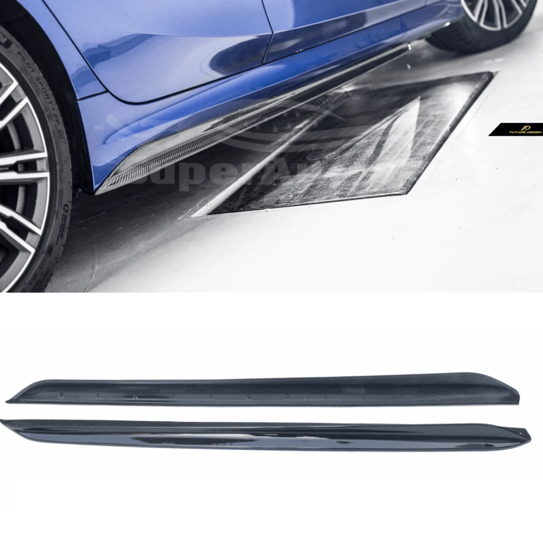 Fit 2019-2022 BMW 3 Series G20 M340i Performance Bumper Style Side Body Skirts (Black) - Image 4