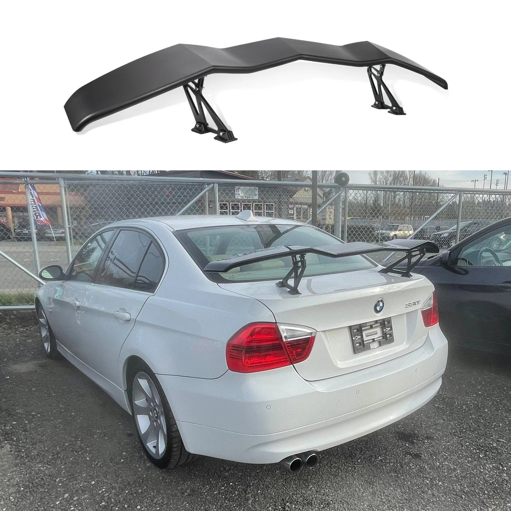 Fit BMW 3-Series M3 GT Style Primed Matte Black Rear Trunk Wings Spoiler