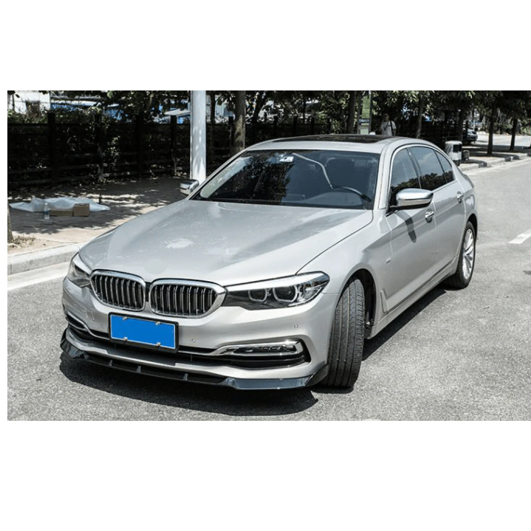 Fit 2019-2021 BMW G30 5 Series Front Bumper Lip Spoiler (Gloss Black) - Image 2