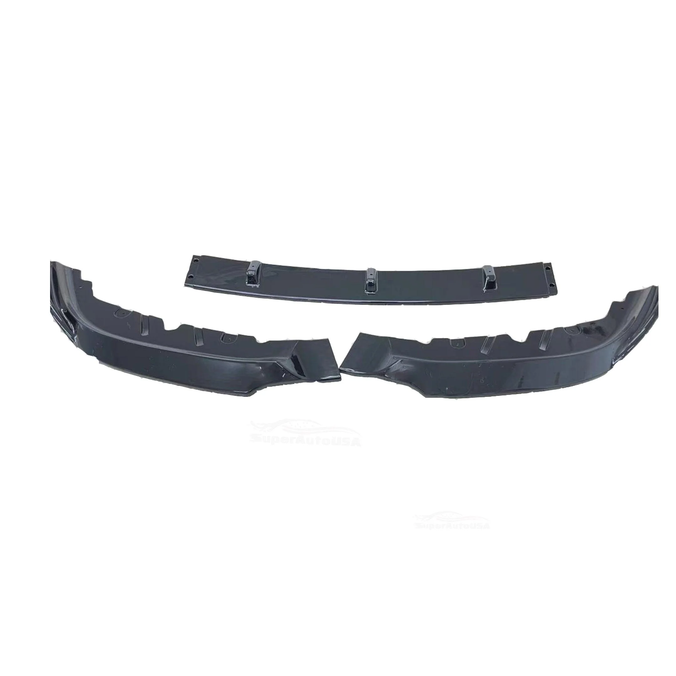 Fit 2019-2021 BMW G30 5 Series Front Bumper Lip Spoiler (Gloss Black) - Image 4