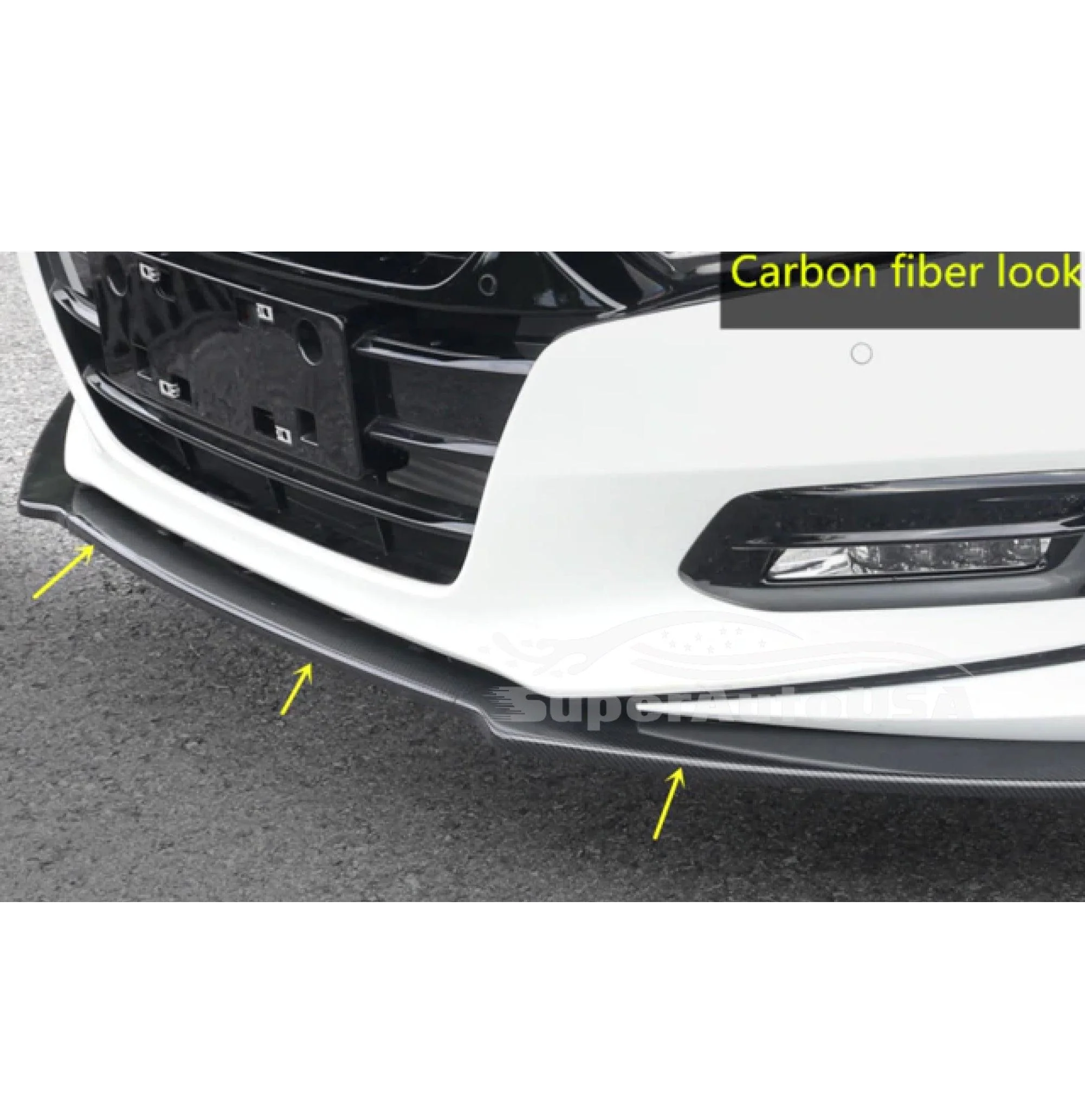 Fit 2018-2023 Honda Accord 4Dr Sedan Front Bumper Lip Spoiler (Carbon Fiber Print) - Image 4