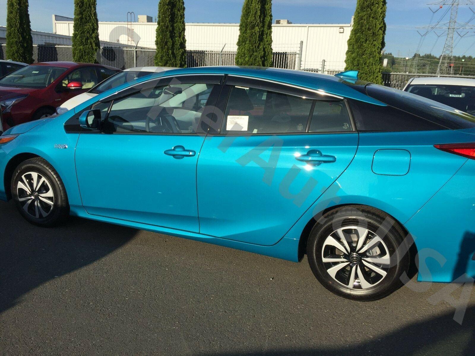 Fit 2016-2021 Toyota Prius / Prime Clip-On Chrome Trim Vent Window Visors Rain Sun Wind Guards Shade Deflectors - Image 5