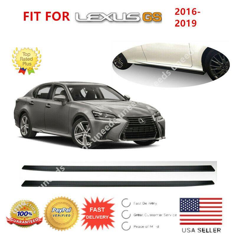 Fit 2016-2020 Lexus GS GSF Sports Side Skirts pair Body Kit Black PP VIP - Image 2