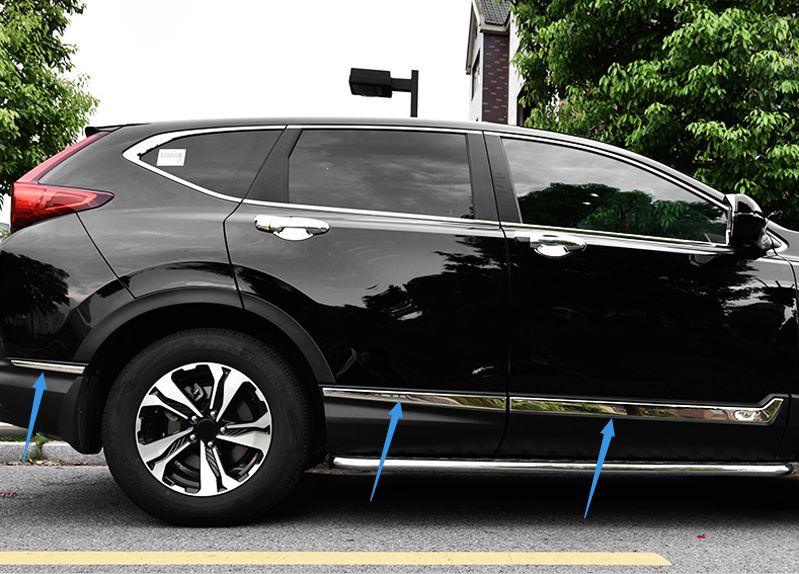 Fit 2017-2019 Honda CRV Side Door Moldings Trim Cover (Chrome, 8 pcs) - Image 6