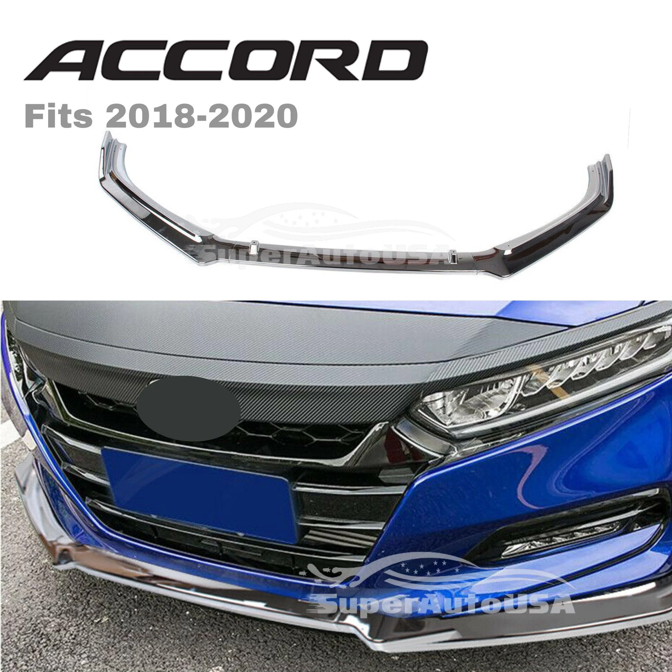 Front Splitter Lip Spoiler Fits 2018- 2020 Honda Accord 4Dr Sedan - Image 2