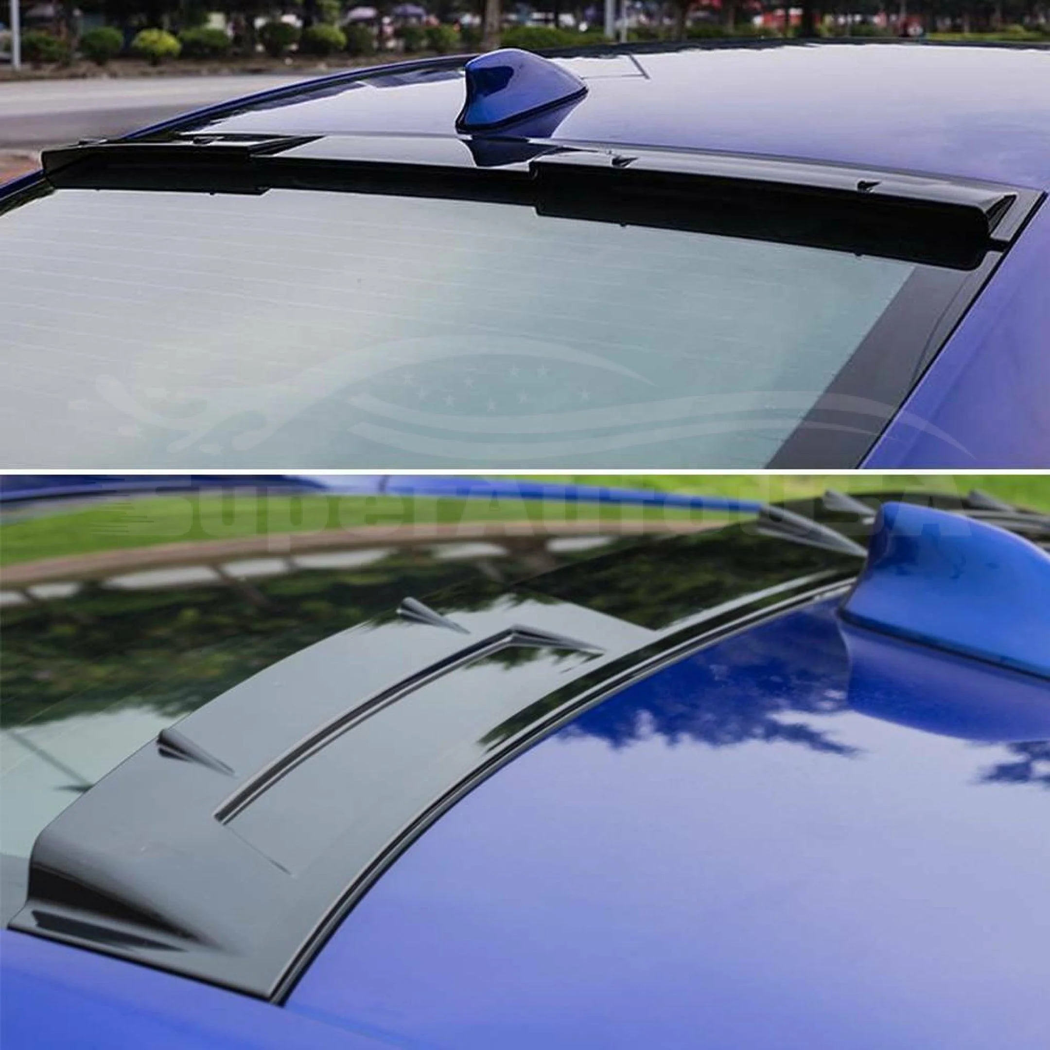 Fit 2018-2023 Honda Accord Rear Window Visor Roof Spoiler Wing (Gloss Black) - Image 3