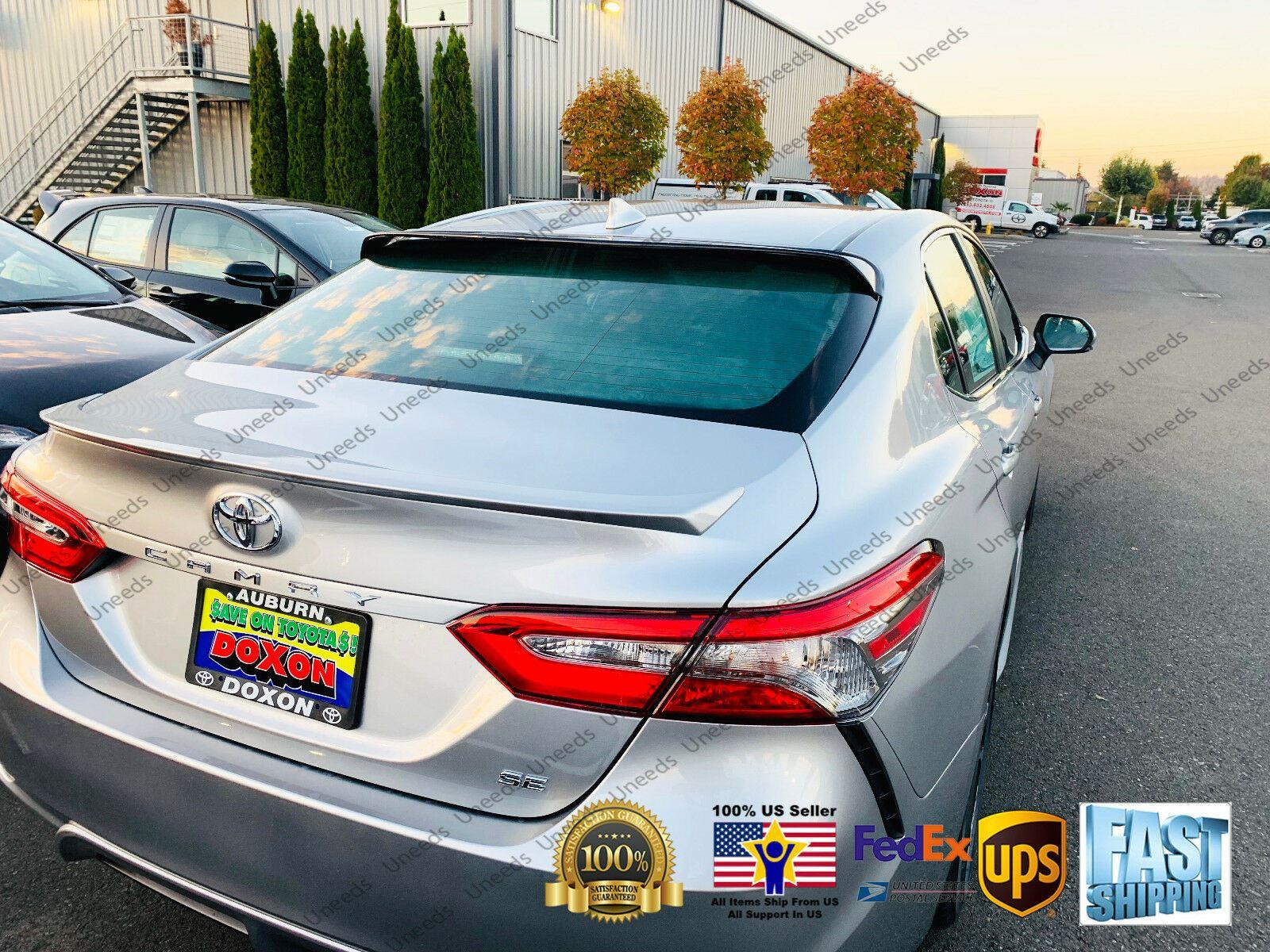Fit 2018-2024 Toyota Camry 3D JDM ABS Black Rear Roof Window Visor Spoiler (Black) - Image 2