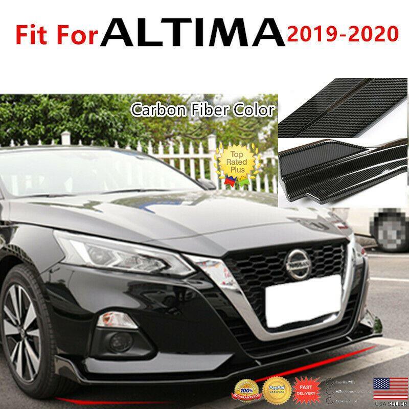 Fit 2019-2020 NISSAN ALTIMA FRONT BUMPER LIP SPOILER (Carbon Fiber Print) - Image 8