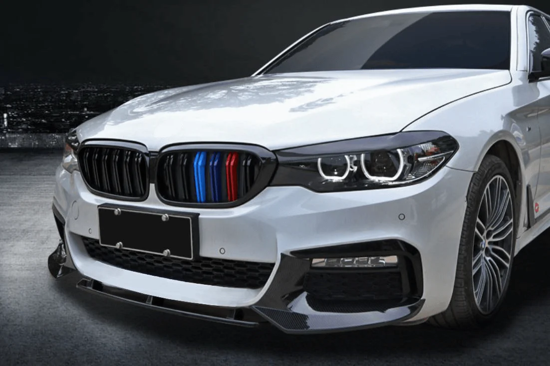Fit 2017-2020 BMW G30 5 Series M Sport Front Bumper Lip Spoiler (Carbon Fiber Print) - Image 2