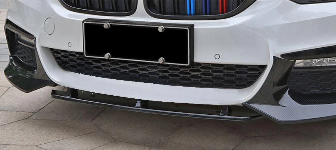 Fit 2017-2020 BMW G30 5 Series M Sport Front Bumper Lip Spoiler (Carbon Fiber Print) - Image 3