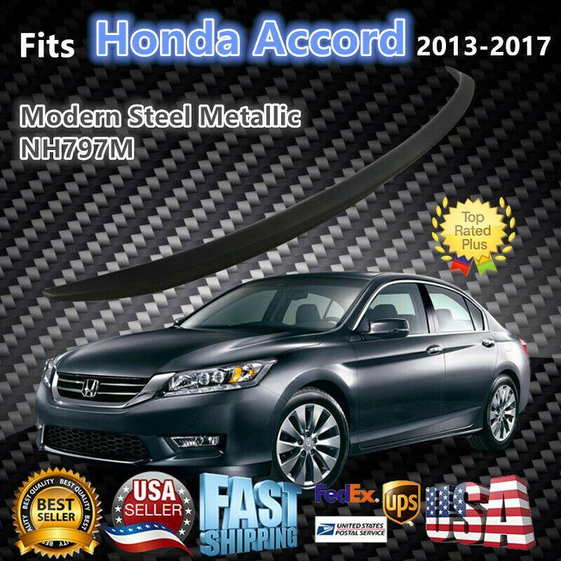 Fit 2013-2017 Honda Accord Modern Steel Trunk Spoiler wing (Metallic Grey, NH797M) - Image 6