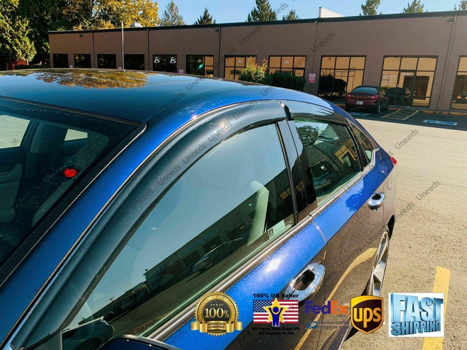 Fit 2018-2023 Honda Accord Out-Channel Vent Window Visors Rain Sun Wind Guards Shade Deflectors - Image 4