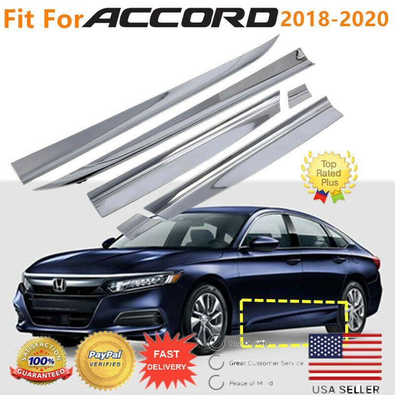 Fit 2018-2023 Honda Accord Stainless Steel Side Body Door Molding Trim (Chrome, 6 pcs) - Image 7