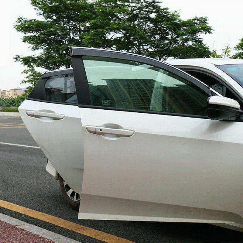 Fit 2016-2020 Honda Civic Clip-On Chrome Trim Vent Window Visors Rain Sun Wind Guards Shade Deflectors - Image 5
