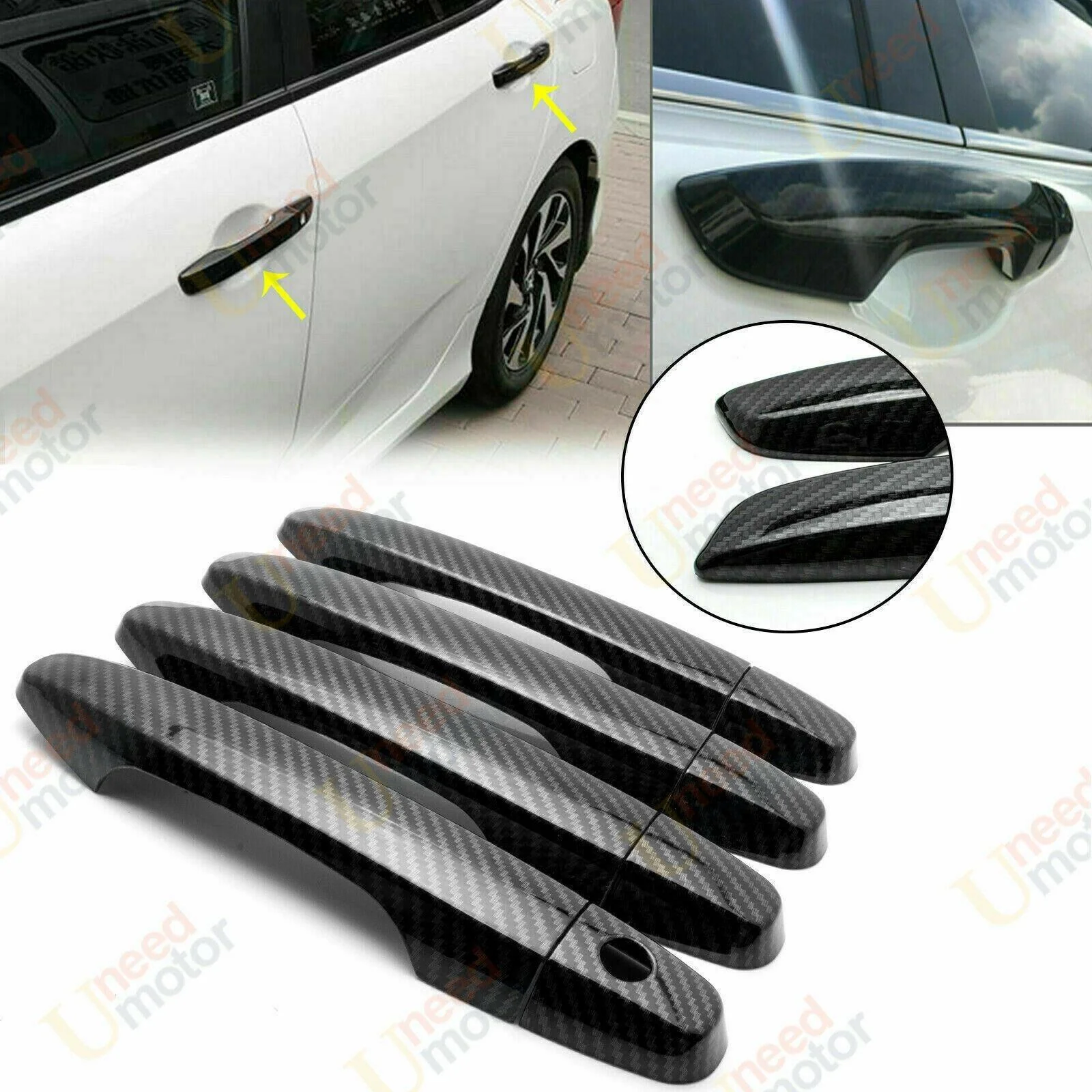 Fit 2012-2016 Honda CR-V Side Door Handle Cover (Carbon Fiber Print, Smart Holes) - Image 4