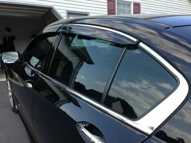 Fit 2016-2022 Honda HR-V Clip-On Chrome Trim Vent Window Visors Rain Sun Wind Guards Shade Deflectors - Image 4