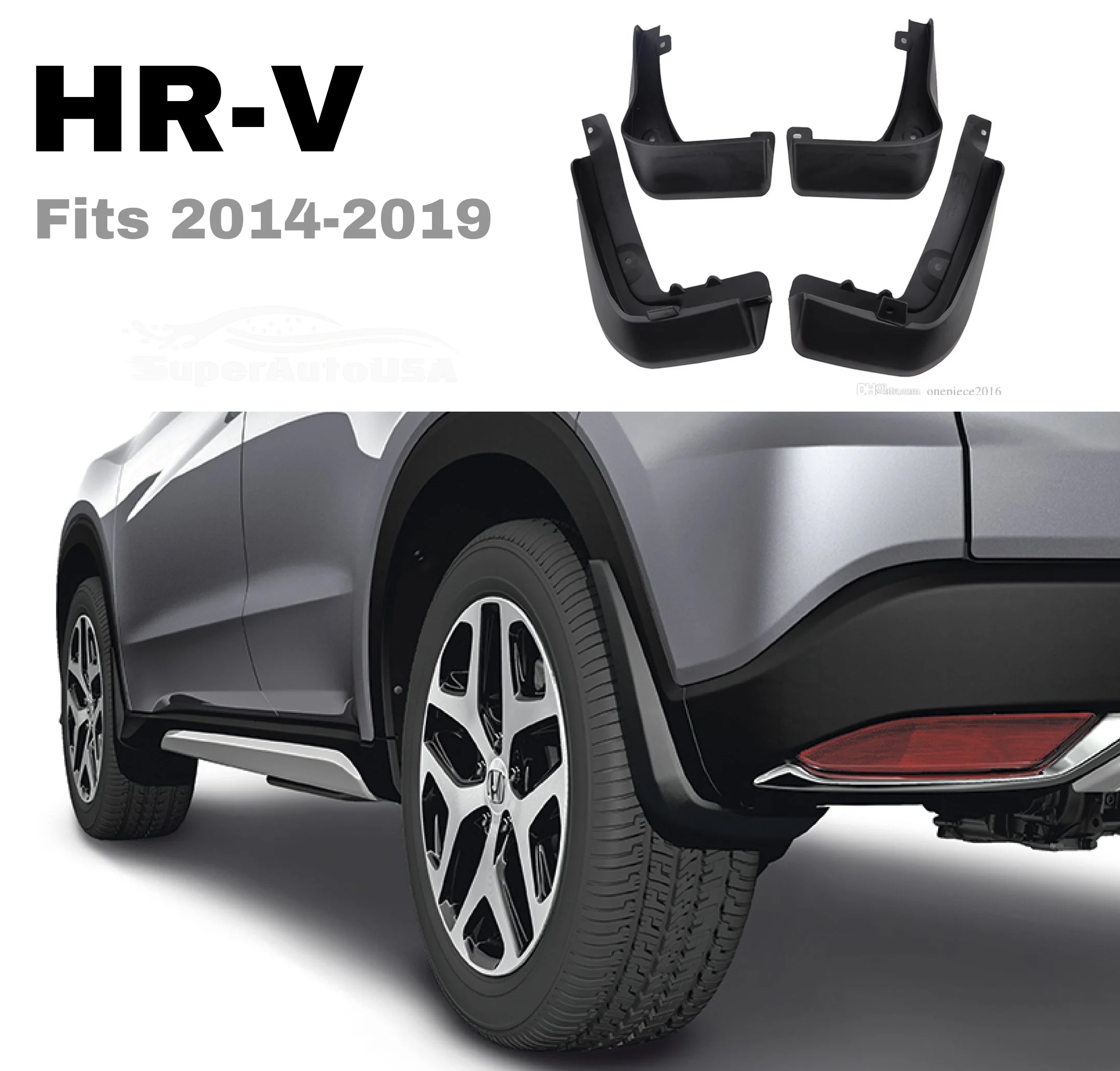 Fit 2014-2021 Honda HRV HR-V Mud Flaps Splash Guards Mudguards Fender Black - Image 6