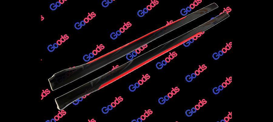 Fit Honda Side Skirts Extension Panel Splitters 94'' Body (Gloss Black with Red Trim) - Image 4