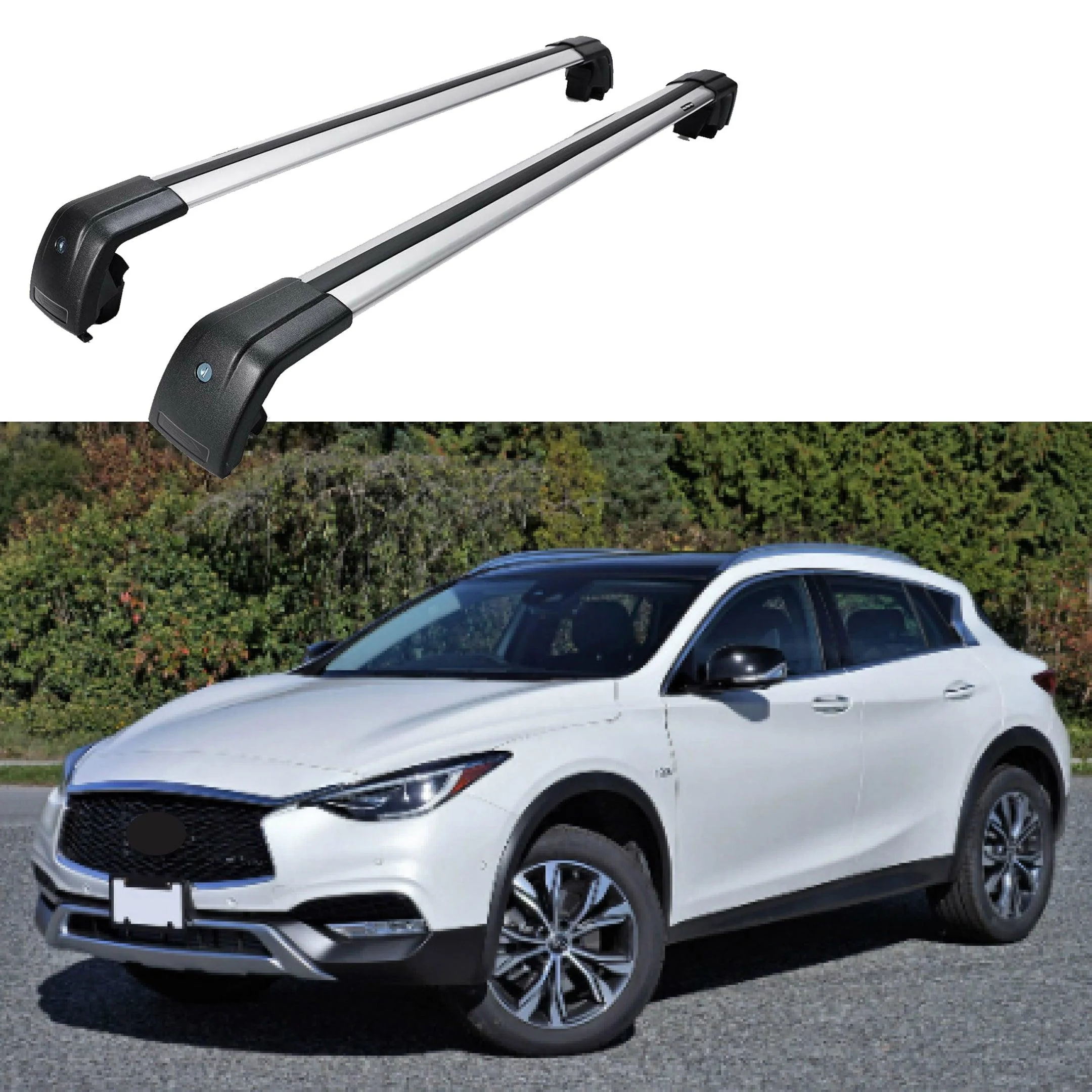 Fit 2016-2019 INFINITI QX30 Top Roof Rack Baggage Luggage Cross Bar Crossbar
